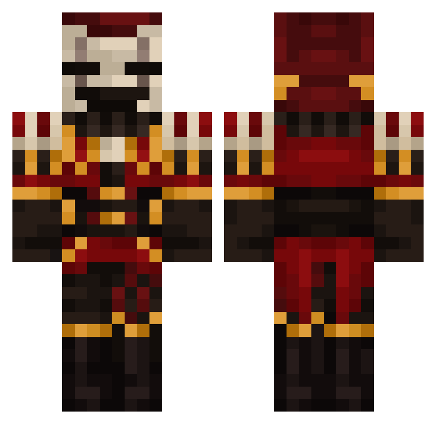 Fun_Jester Minecraft skin, front and back view