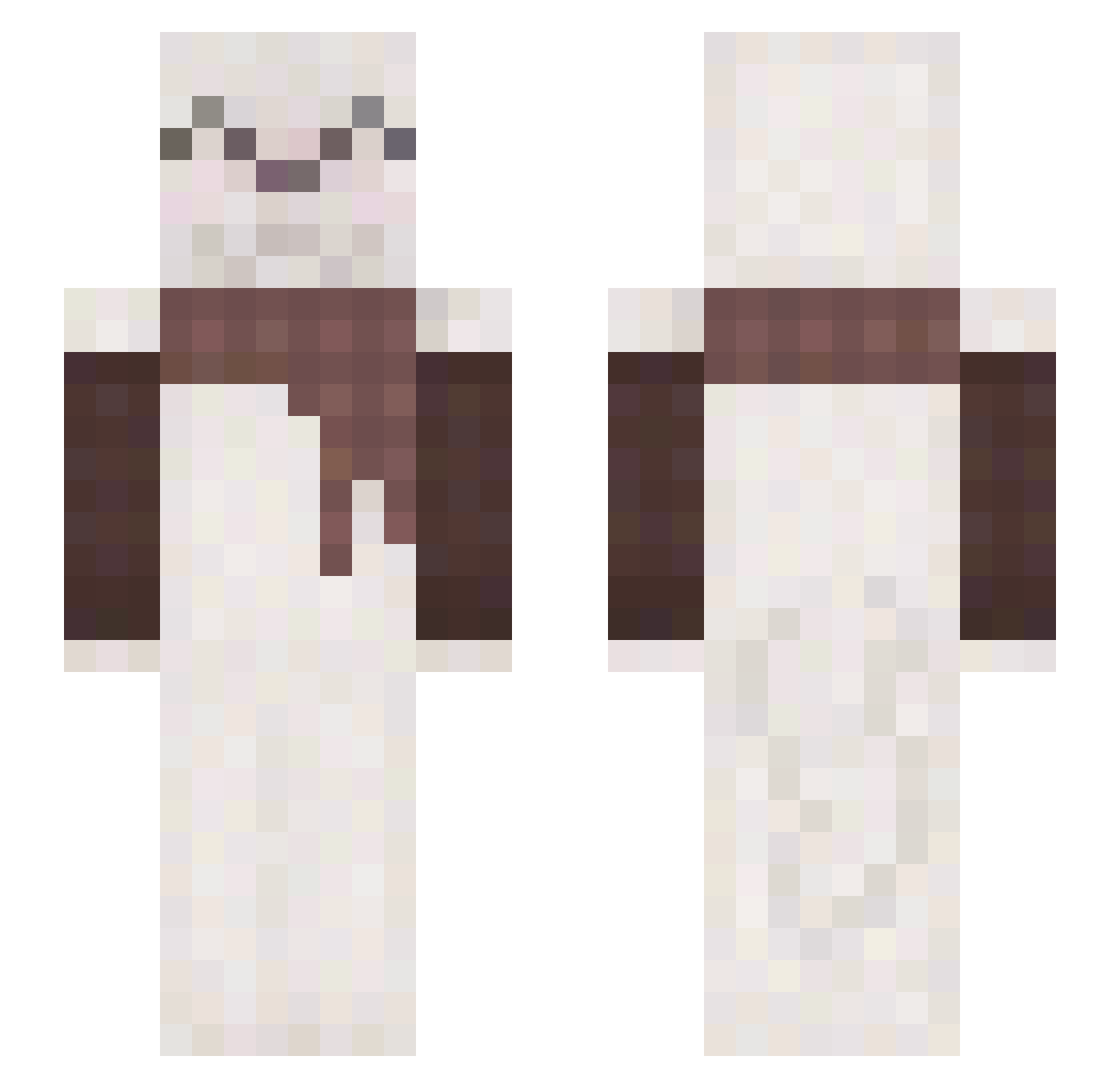 gagged Minecraft skin, front and back view