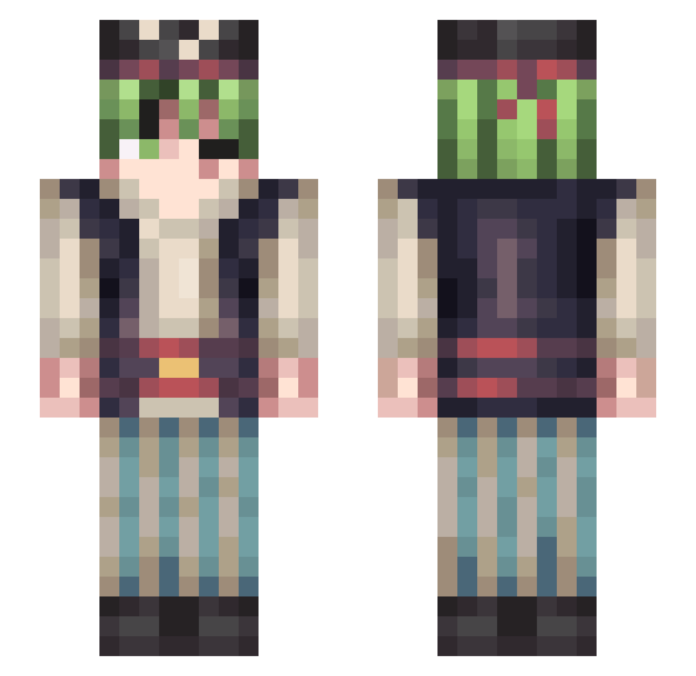 k0tsura Minecraft skin, front and back view