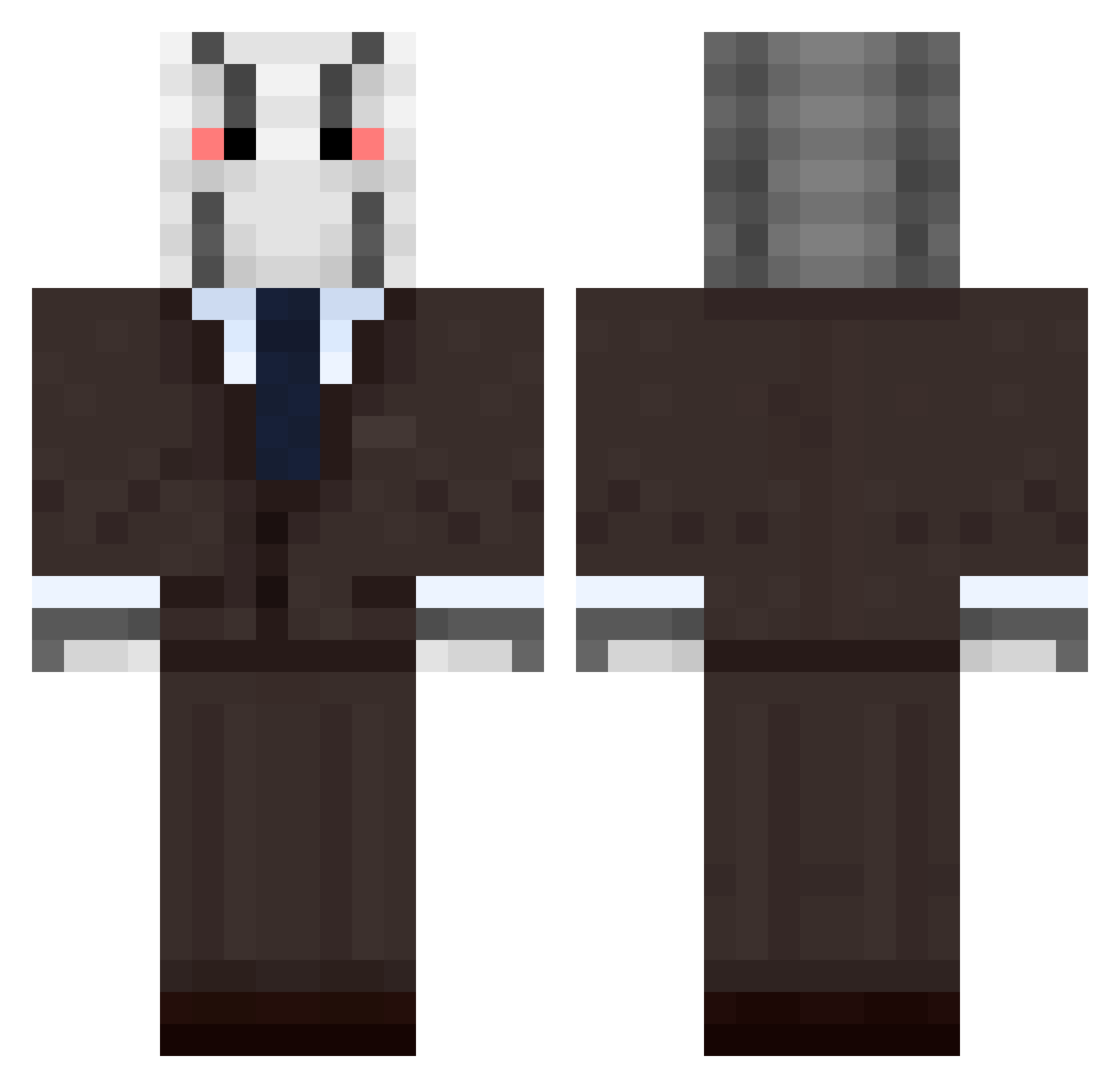 JeedRB Minecraft skin, front and back view