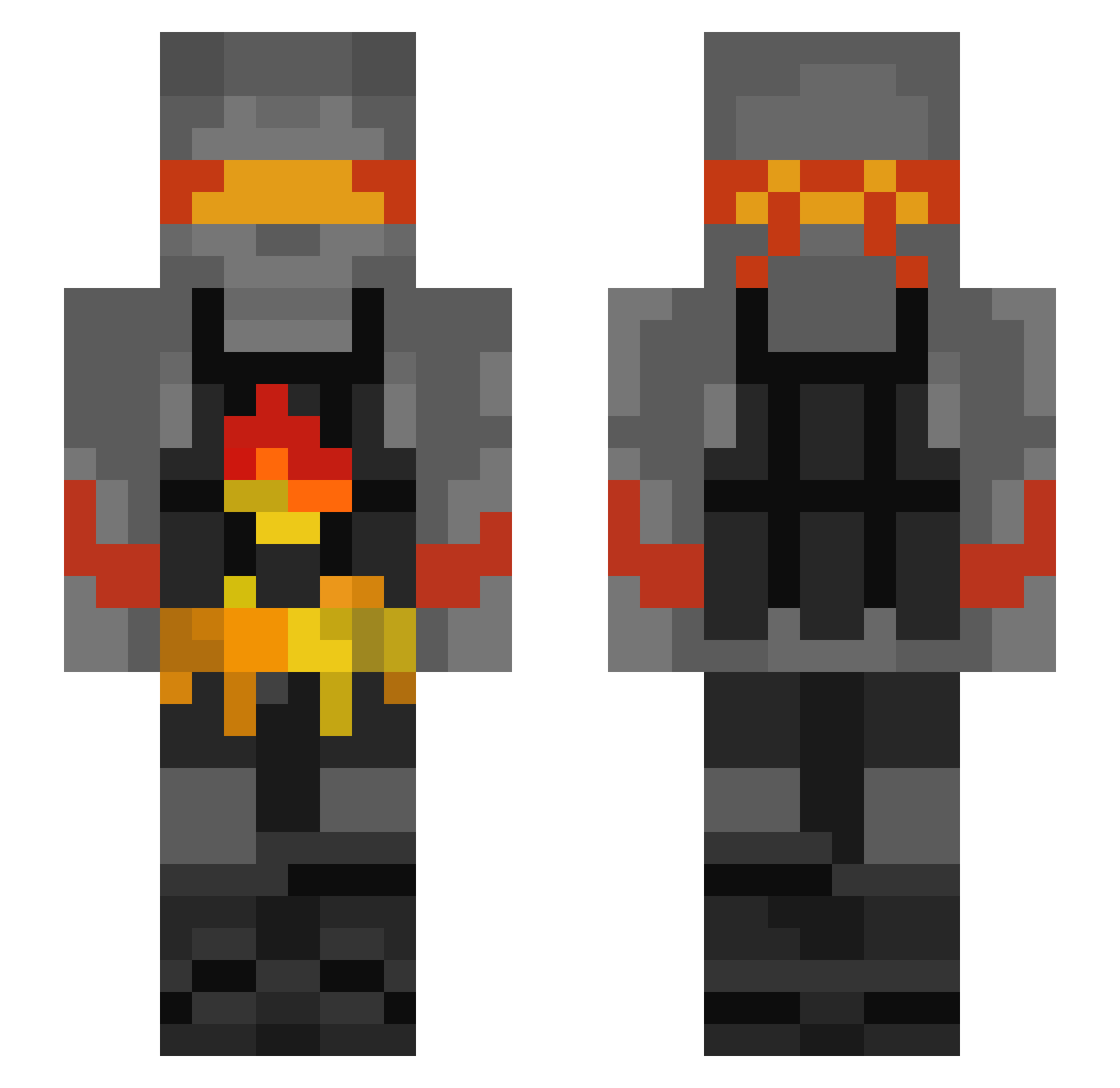 Ravikex Minecraft skin, front and back view
