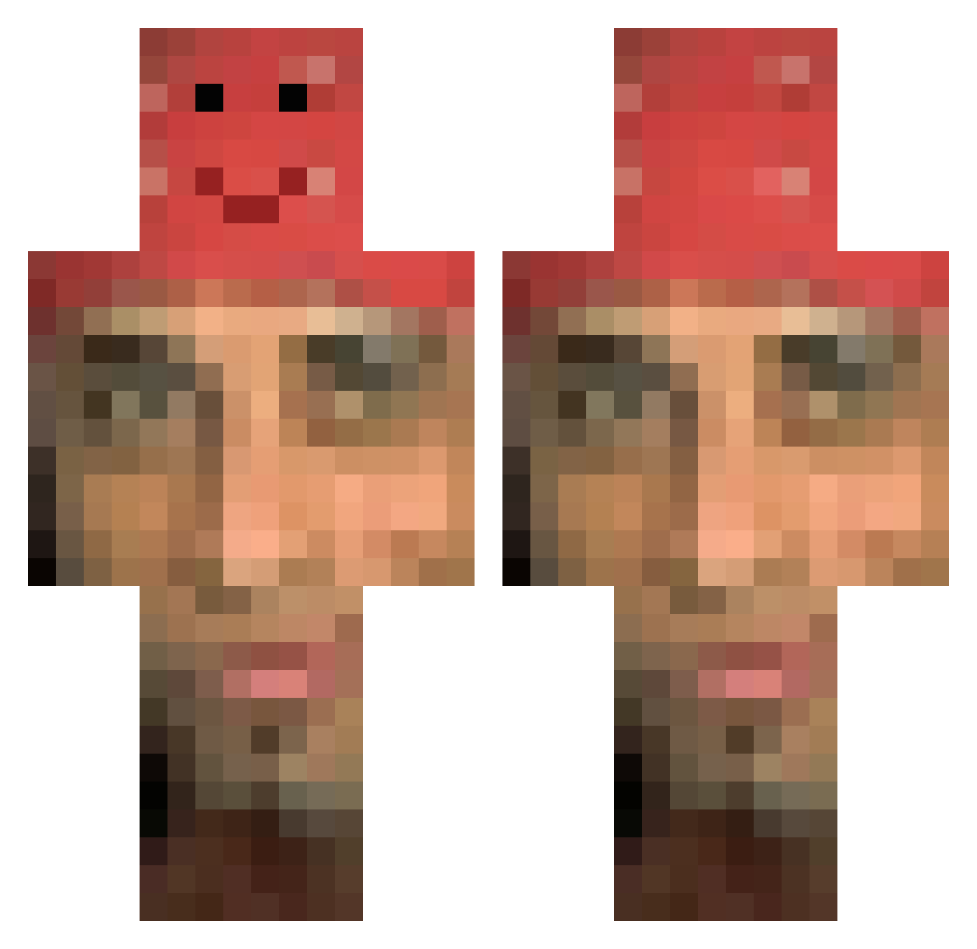 JotaPode Minecraft skin, front and back view
