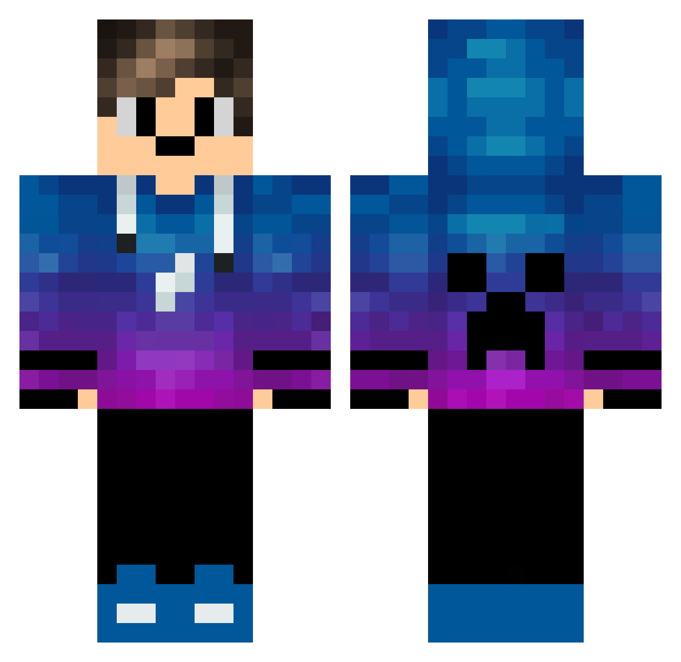 Spooky666 Minecraft skin, front and back view