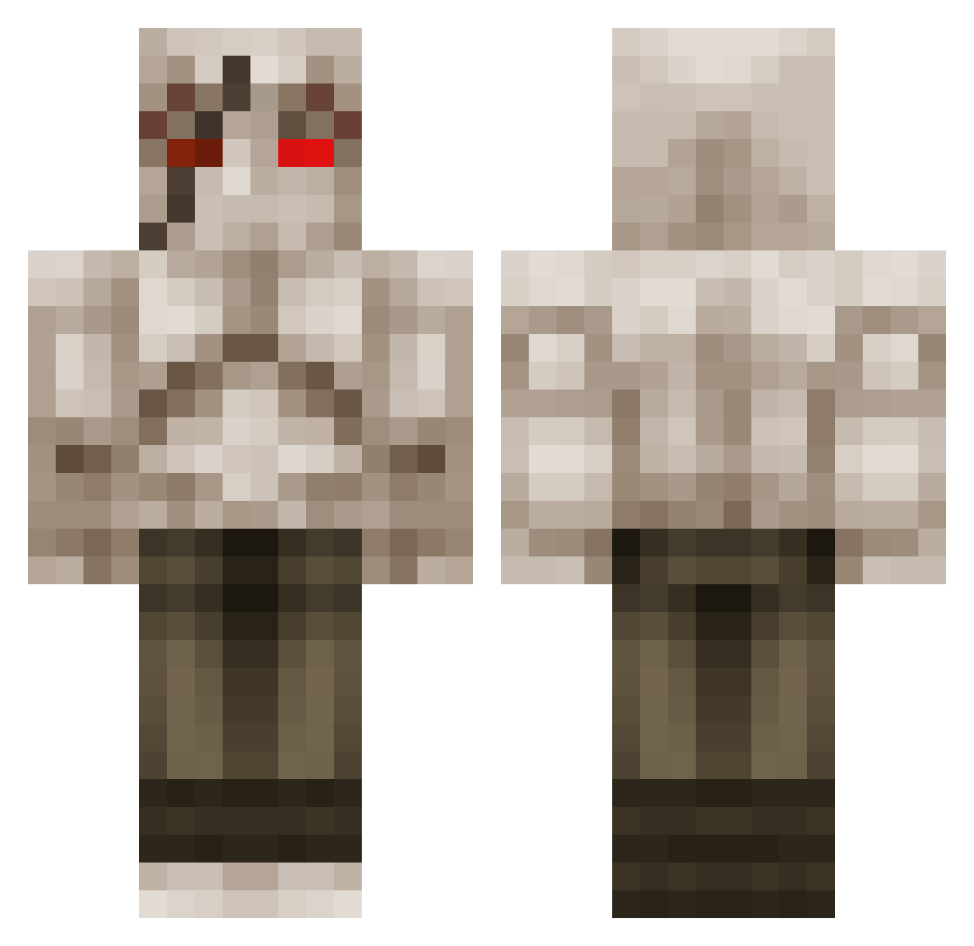 Neur0manc3r Minecraft skin, front and back view