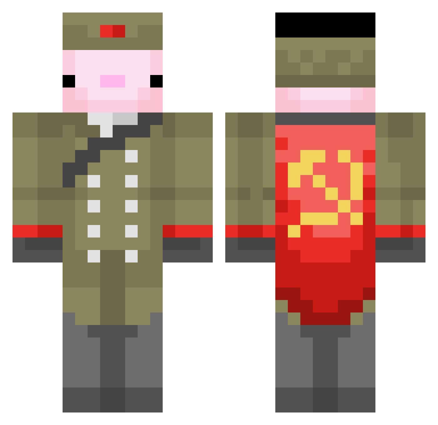 Inspectah_Wet Minecraft skin, front and back view