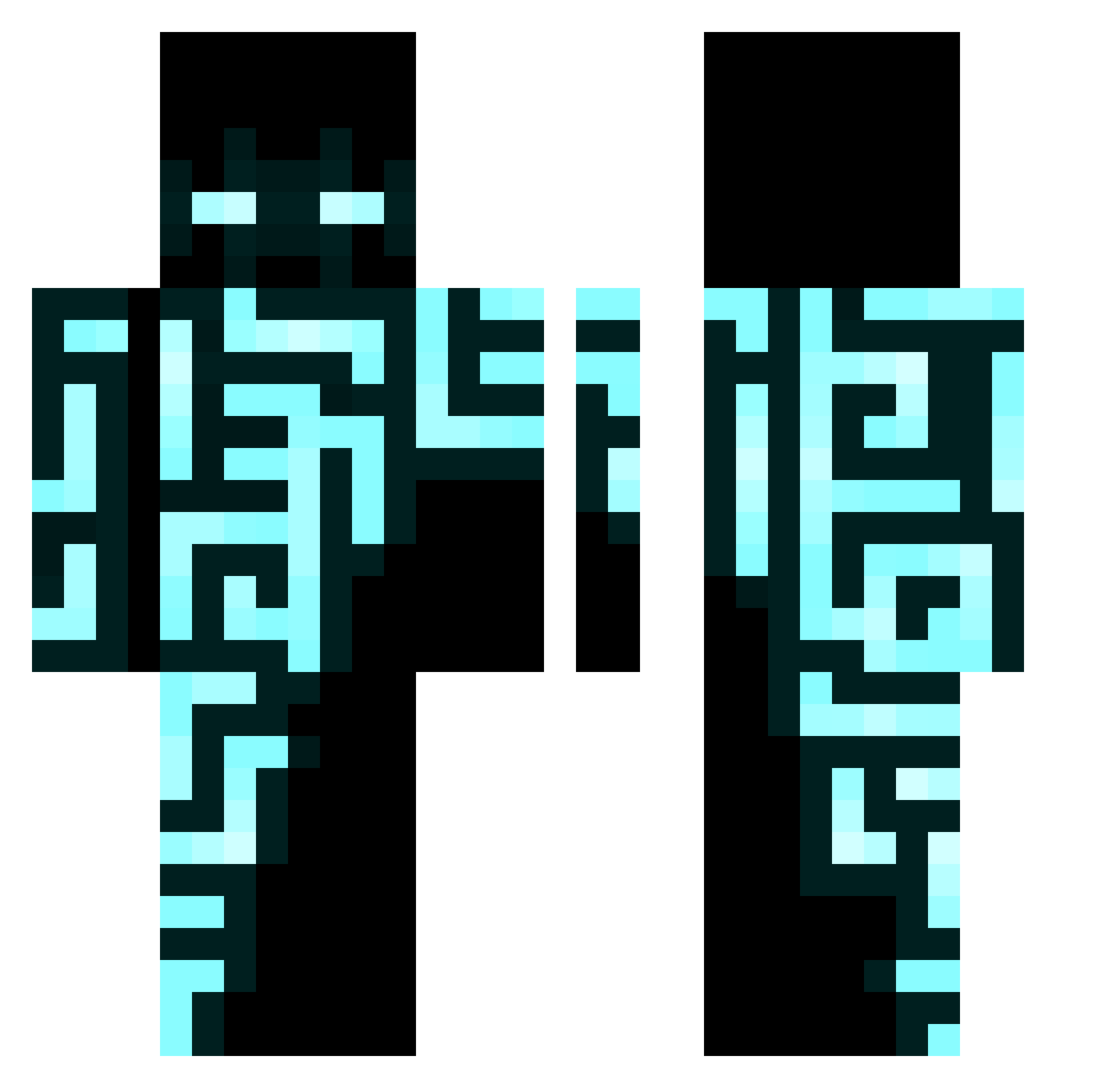 Ogny Minecraft skin, front and back view