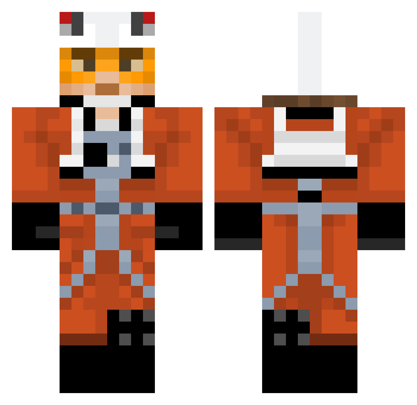 borcer Minecraft skin, front and back view