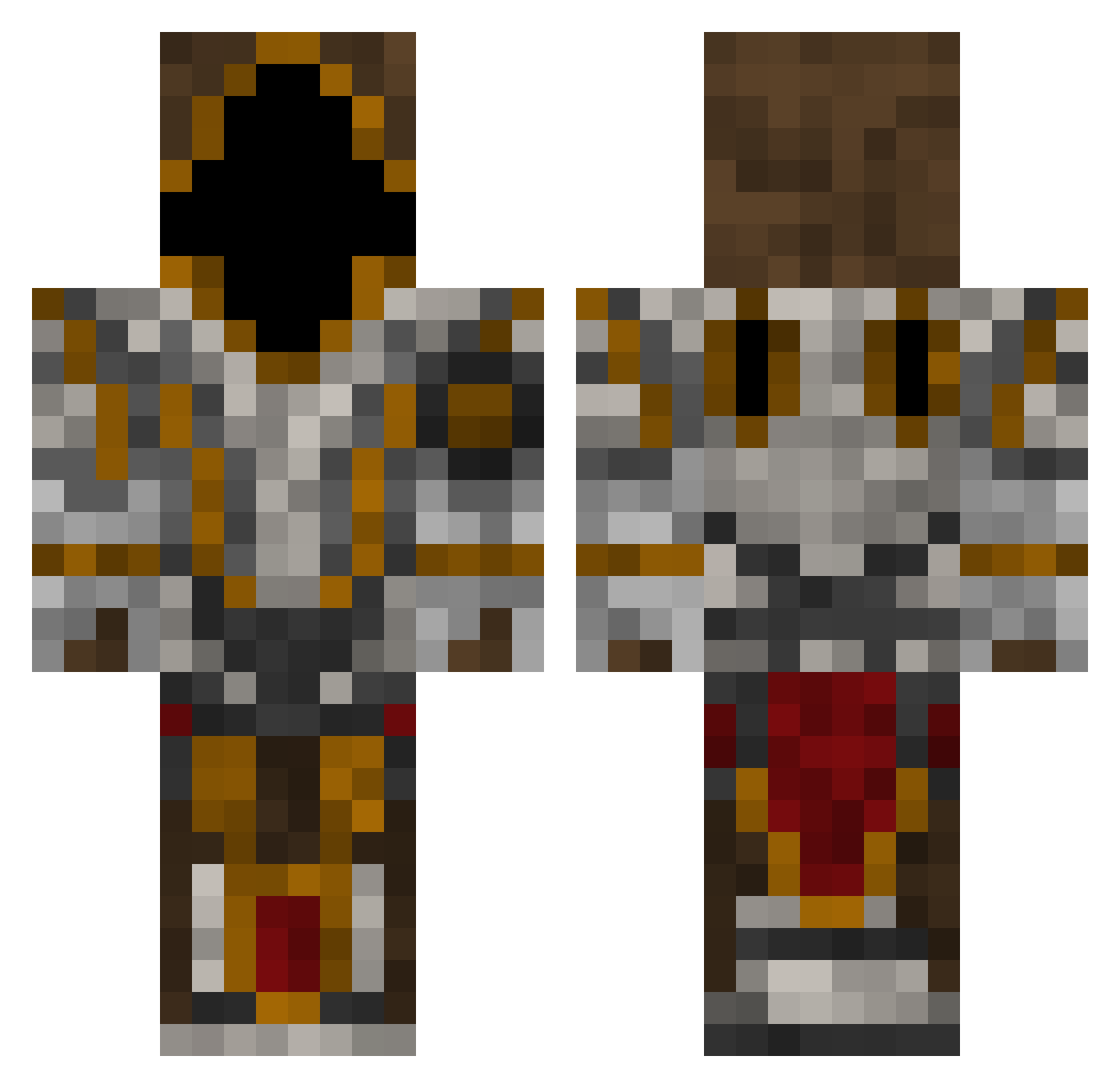 Rockeye10 Minecraft skin, front and back view