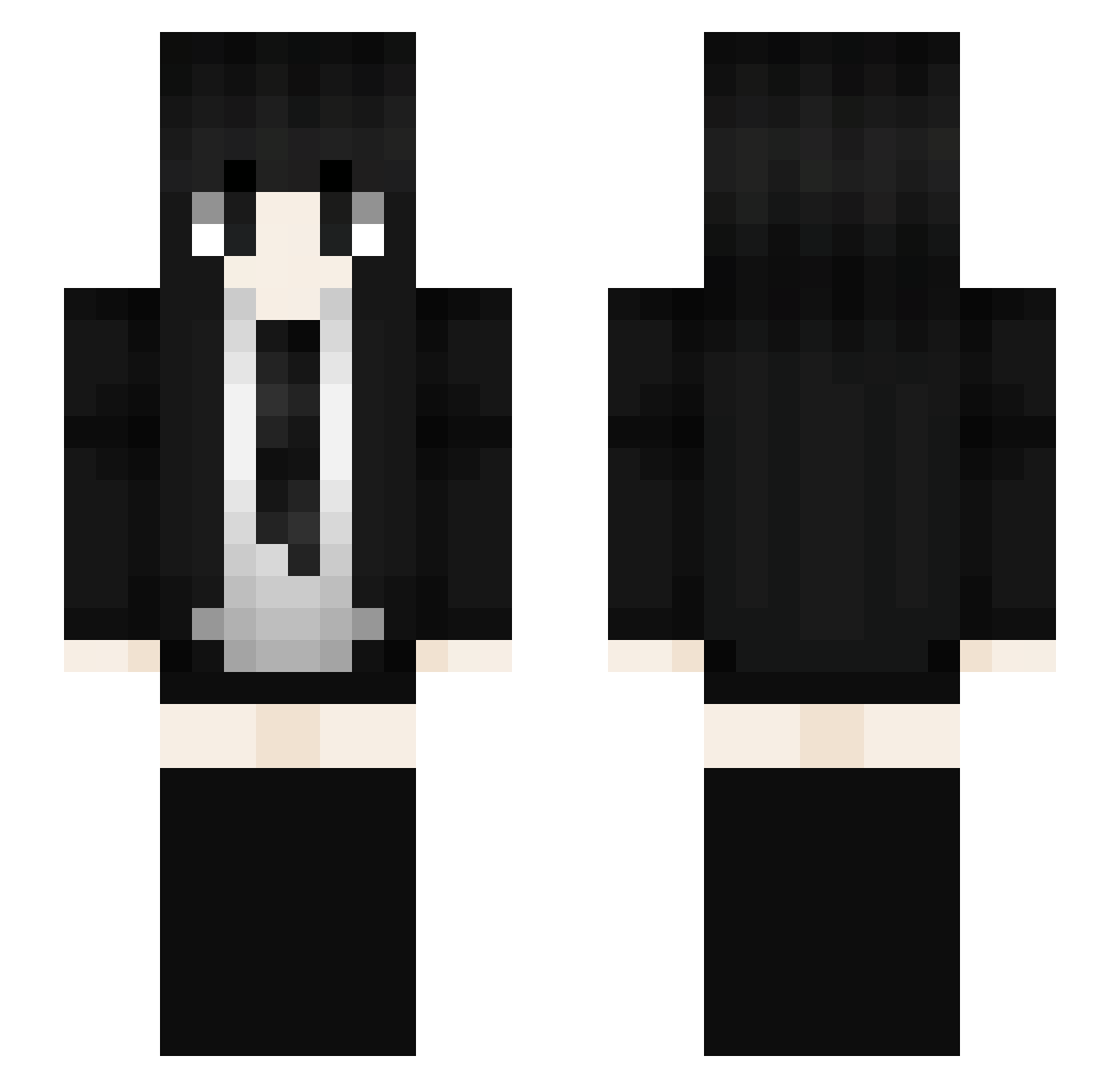 jvhh Minecraft skin, front and back view
