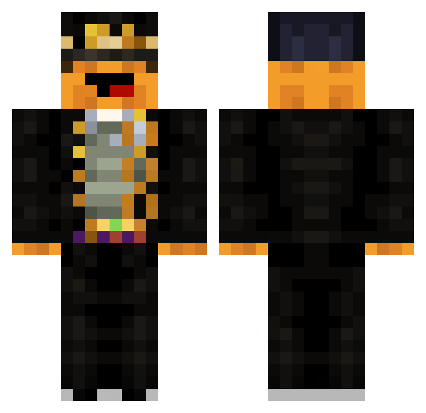 Goferos Minecraft skin, front and back view