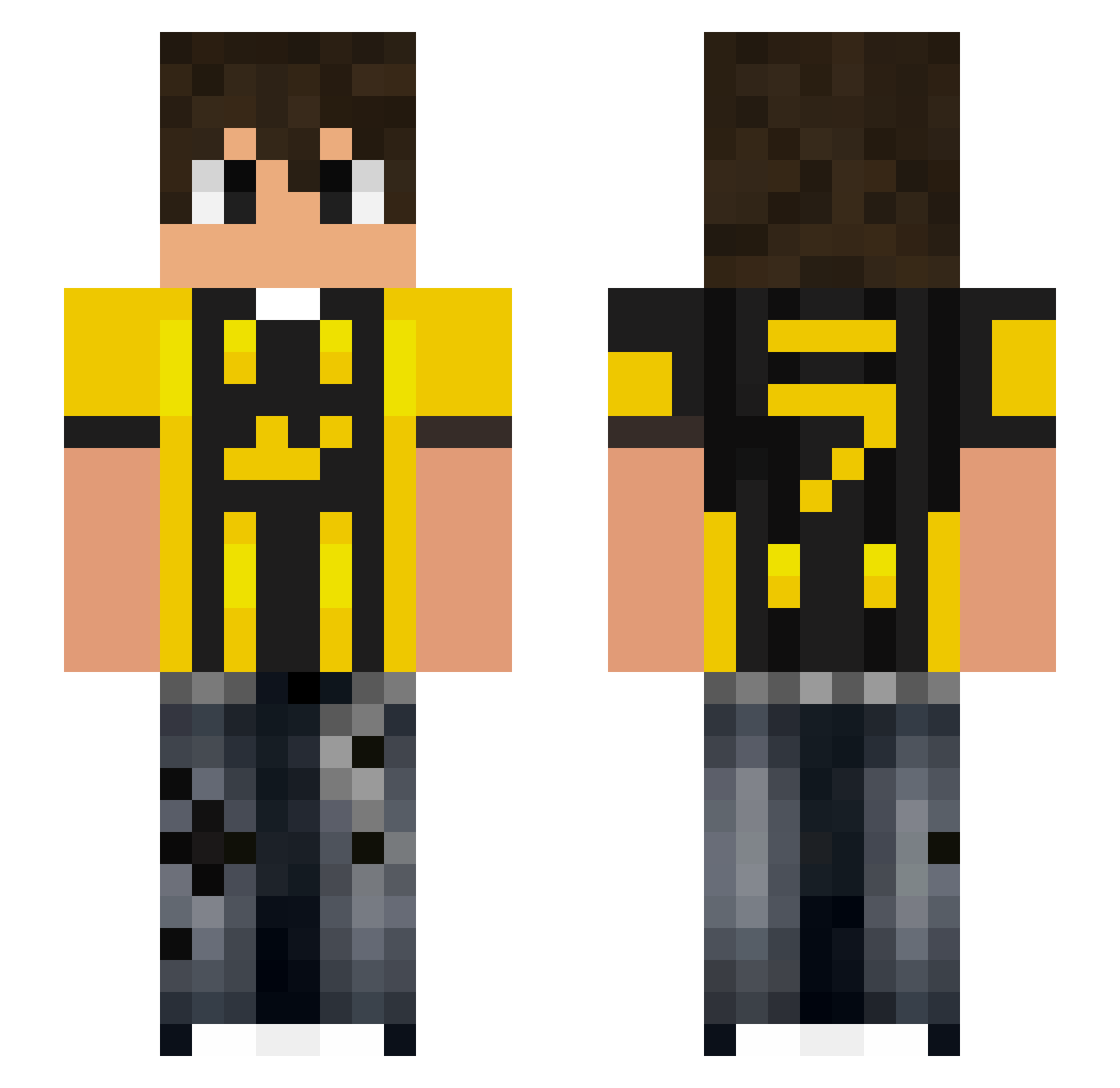 crazyydx Minecraft skin, front and back view
