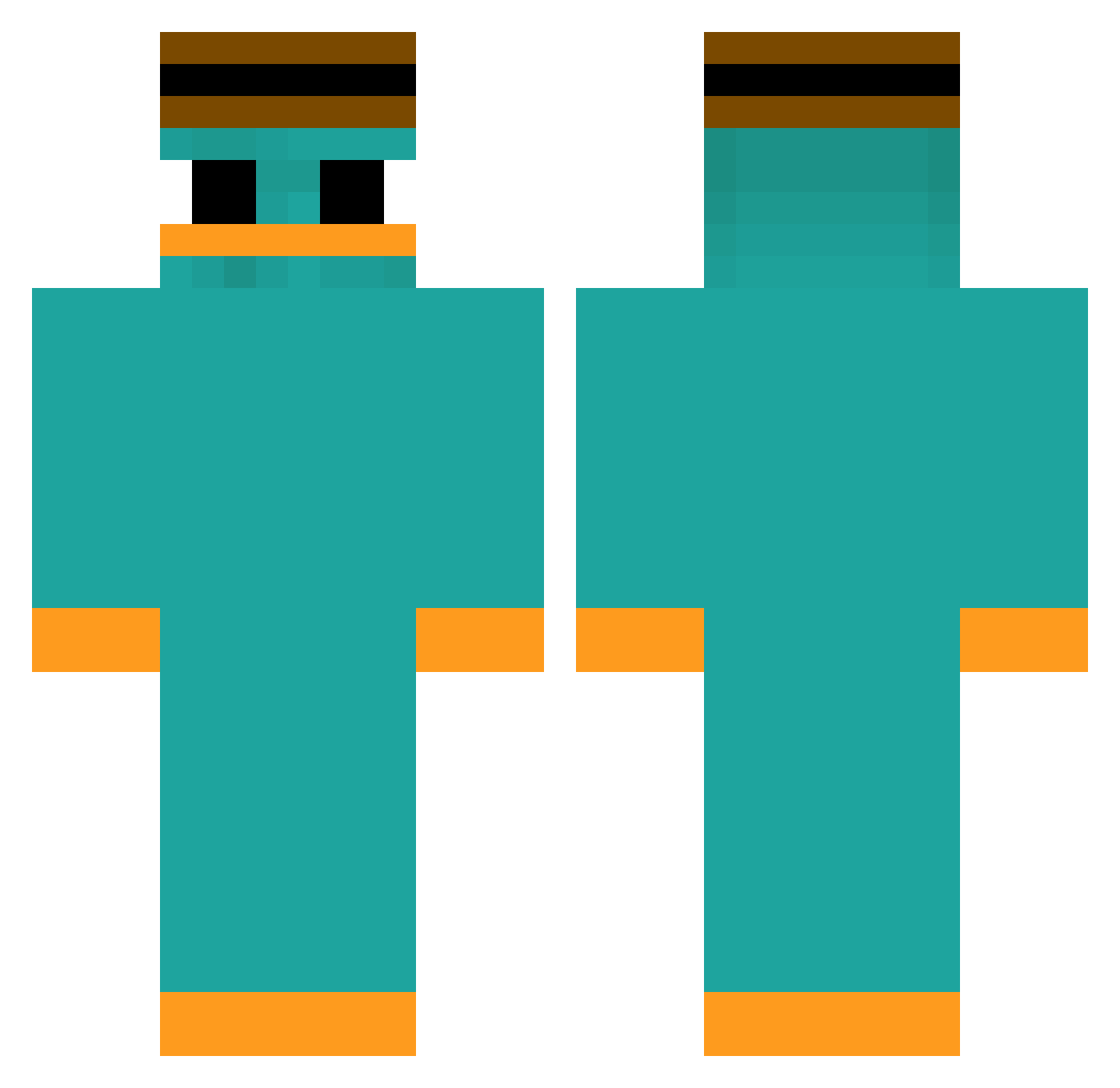 Phoen1xDuoFan252 Minecraft skin, front and back view