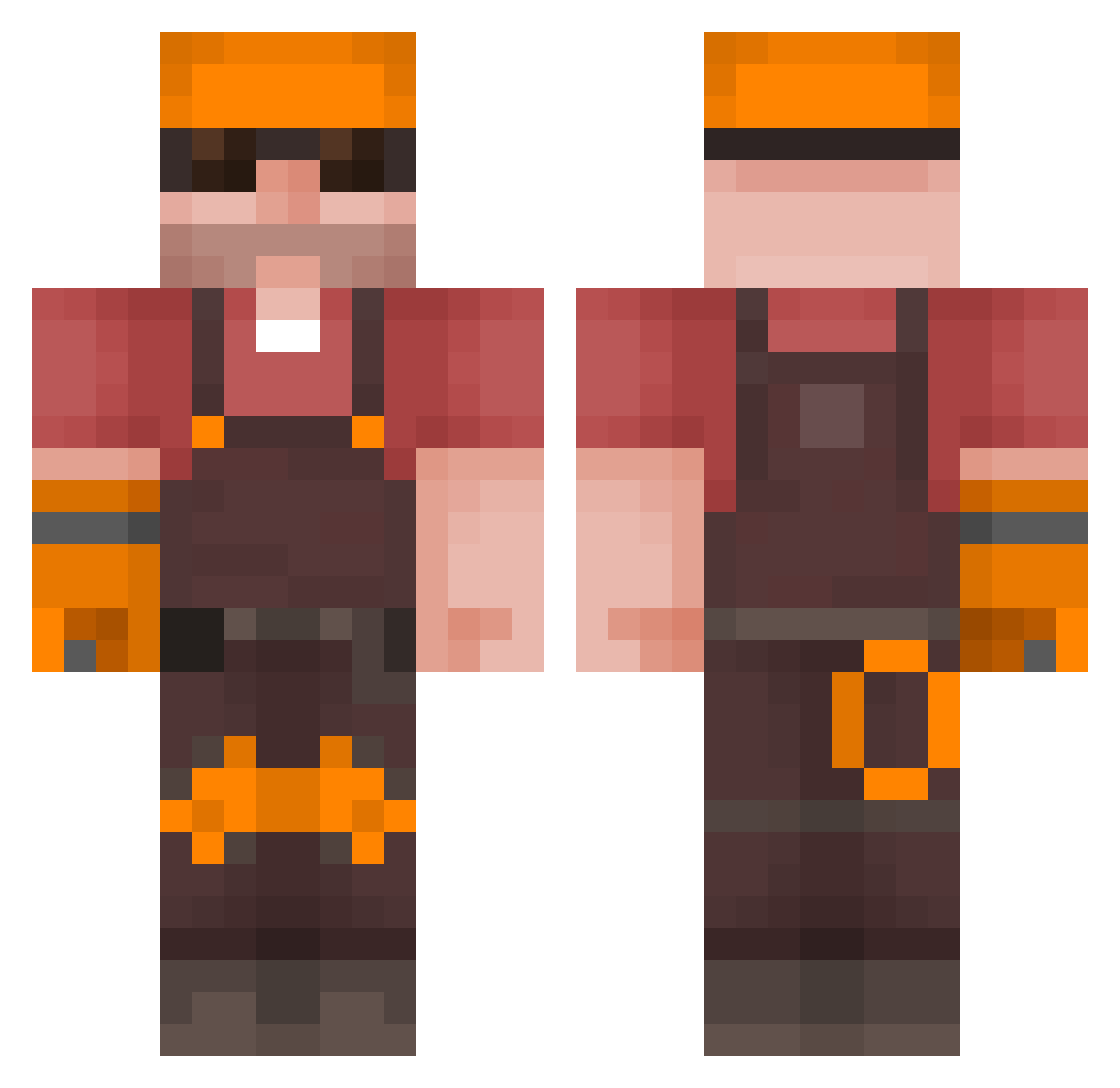 WitwickJ Minecraft skin, front and back view