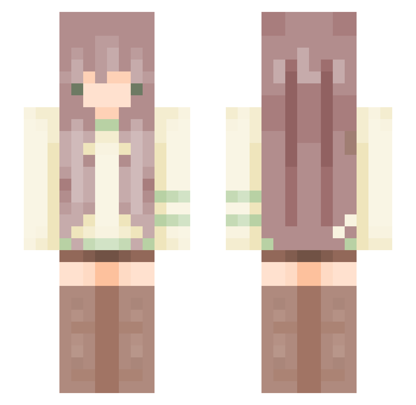 CraftedSky Minecraft skin, front and back view