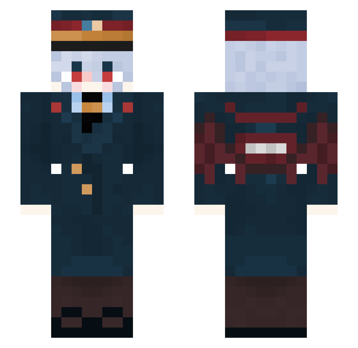BakaChii Minecraft skin, front and back view