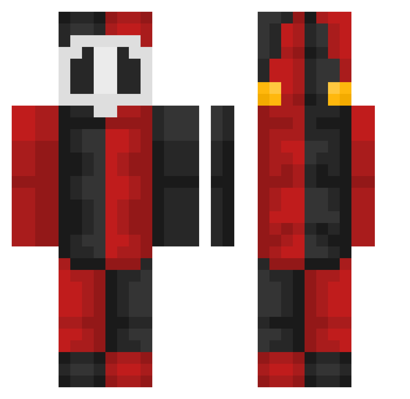 Envixity105 Minecraft skin, front and back view