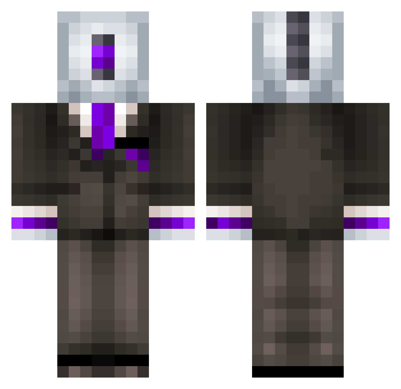 Disodium Minecraft skin, front and back view