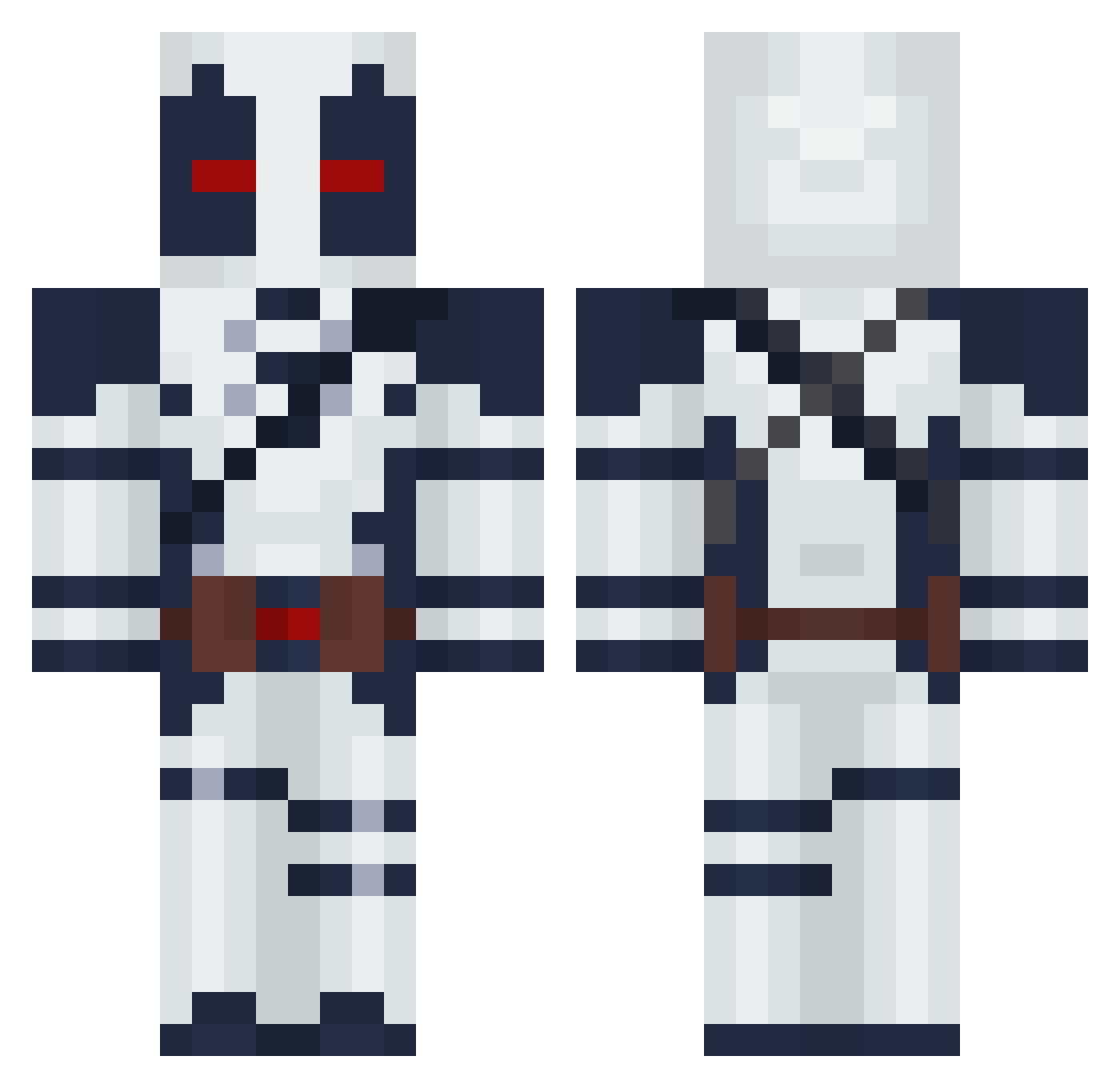 HollowVollV2 Minecraft skin, front and back view