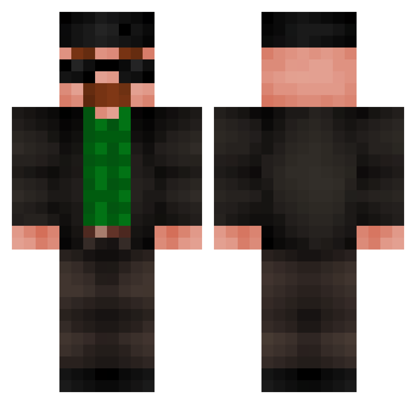 Maik2412 Minecraft skin, front and back view