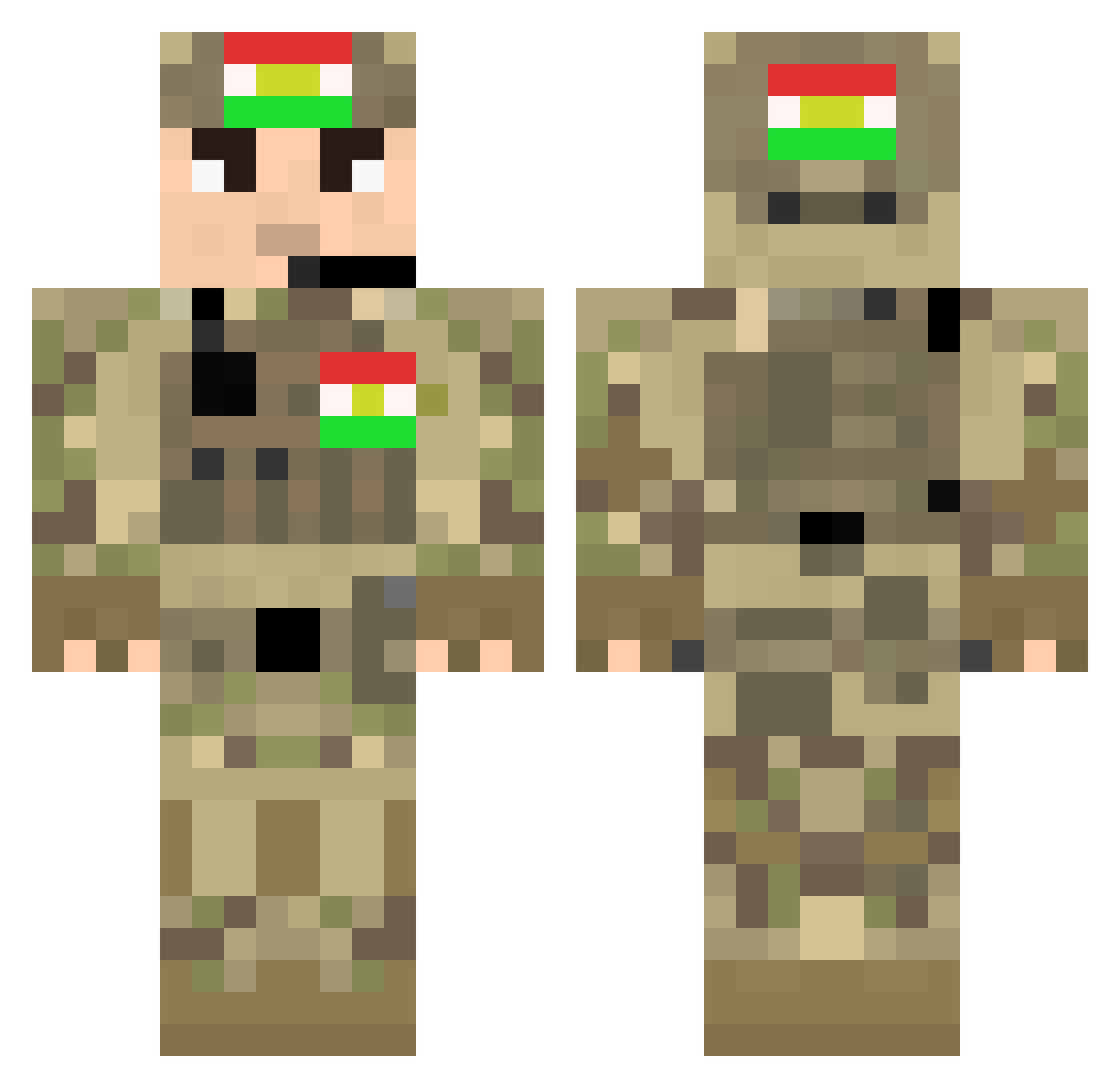 roberr Minecraft skin, front and back view