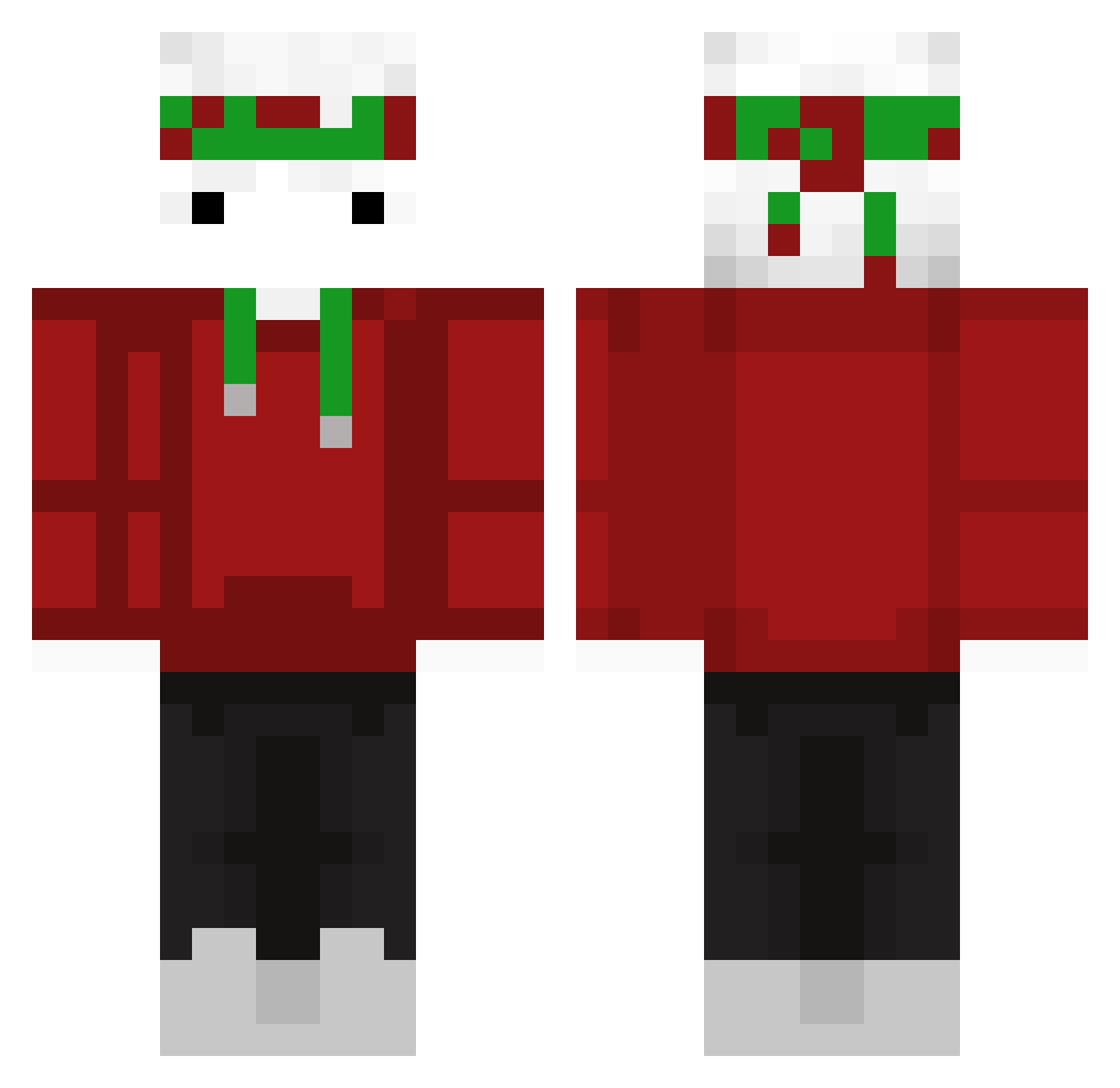 Callegar Minecraft skin, front and back view