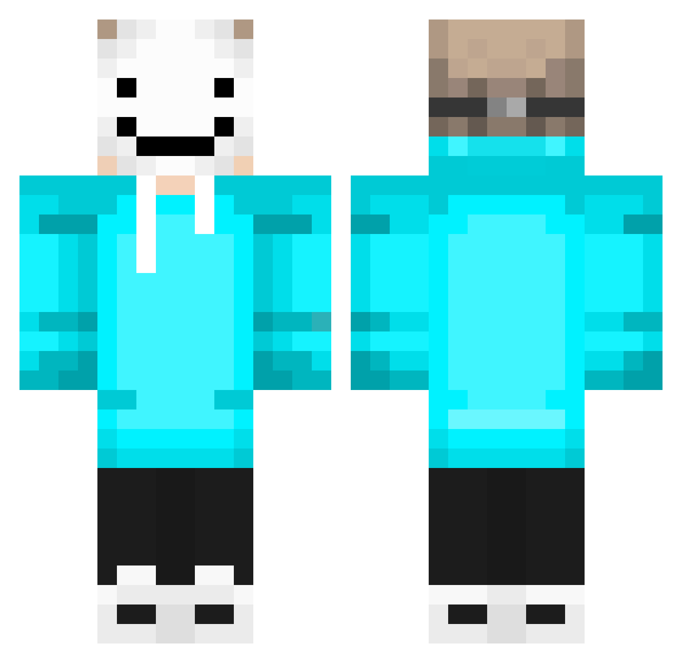 Yiliang0 Minecraft skin, front and back view