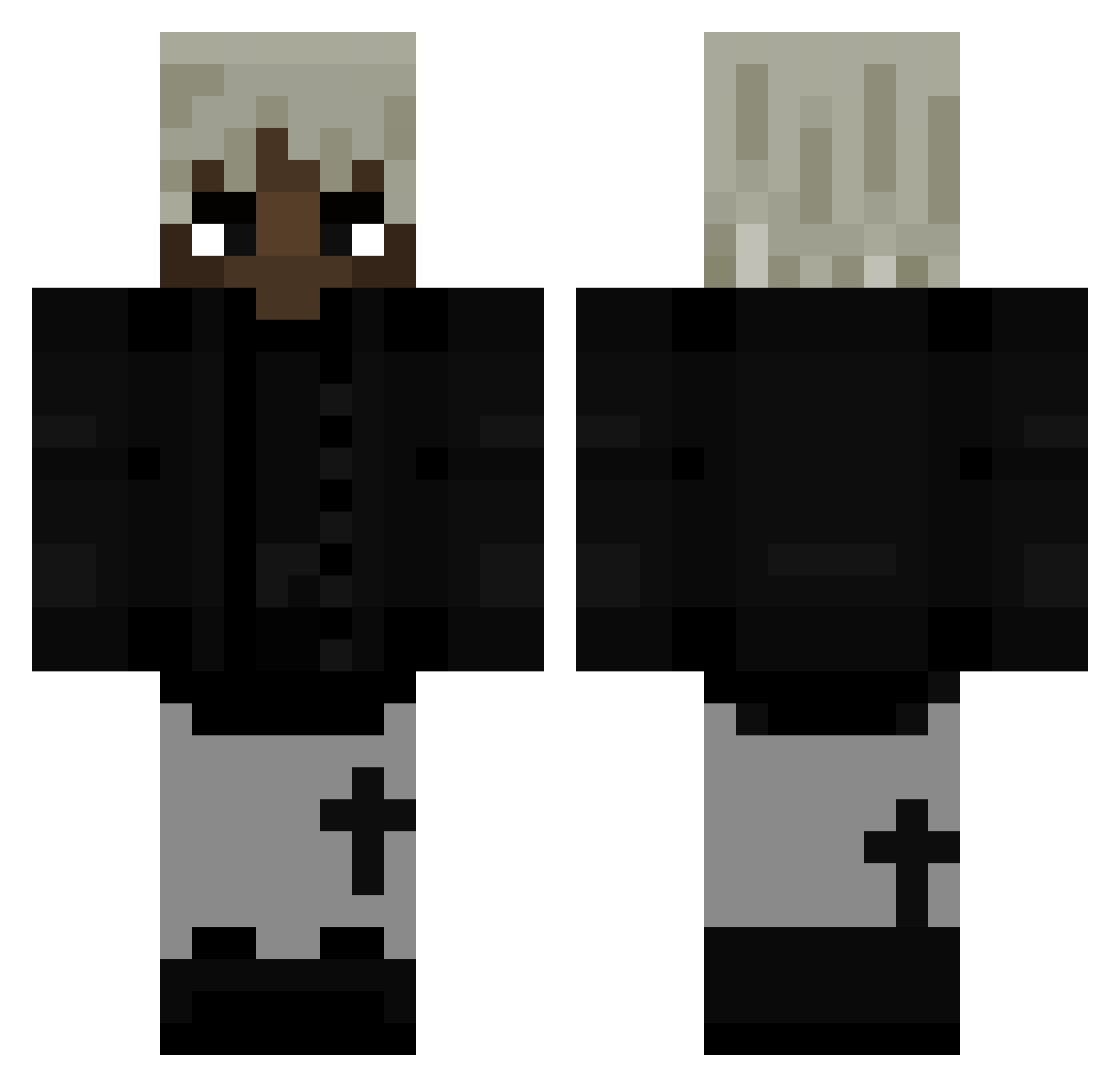 Chos3n7 Minecraft skin, front and back view