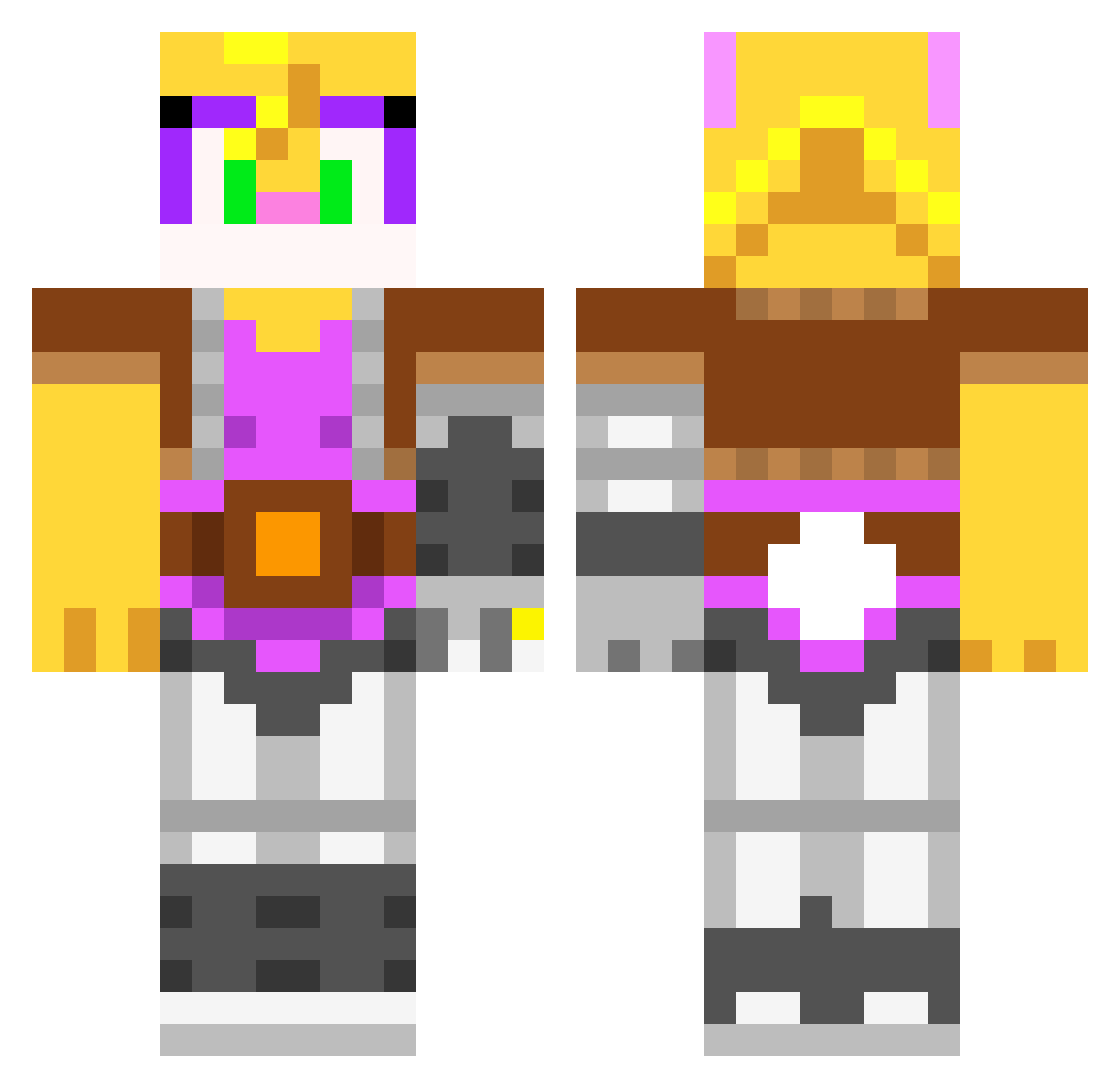 Superbop_666 Minecraft skin, front and back view
