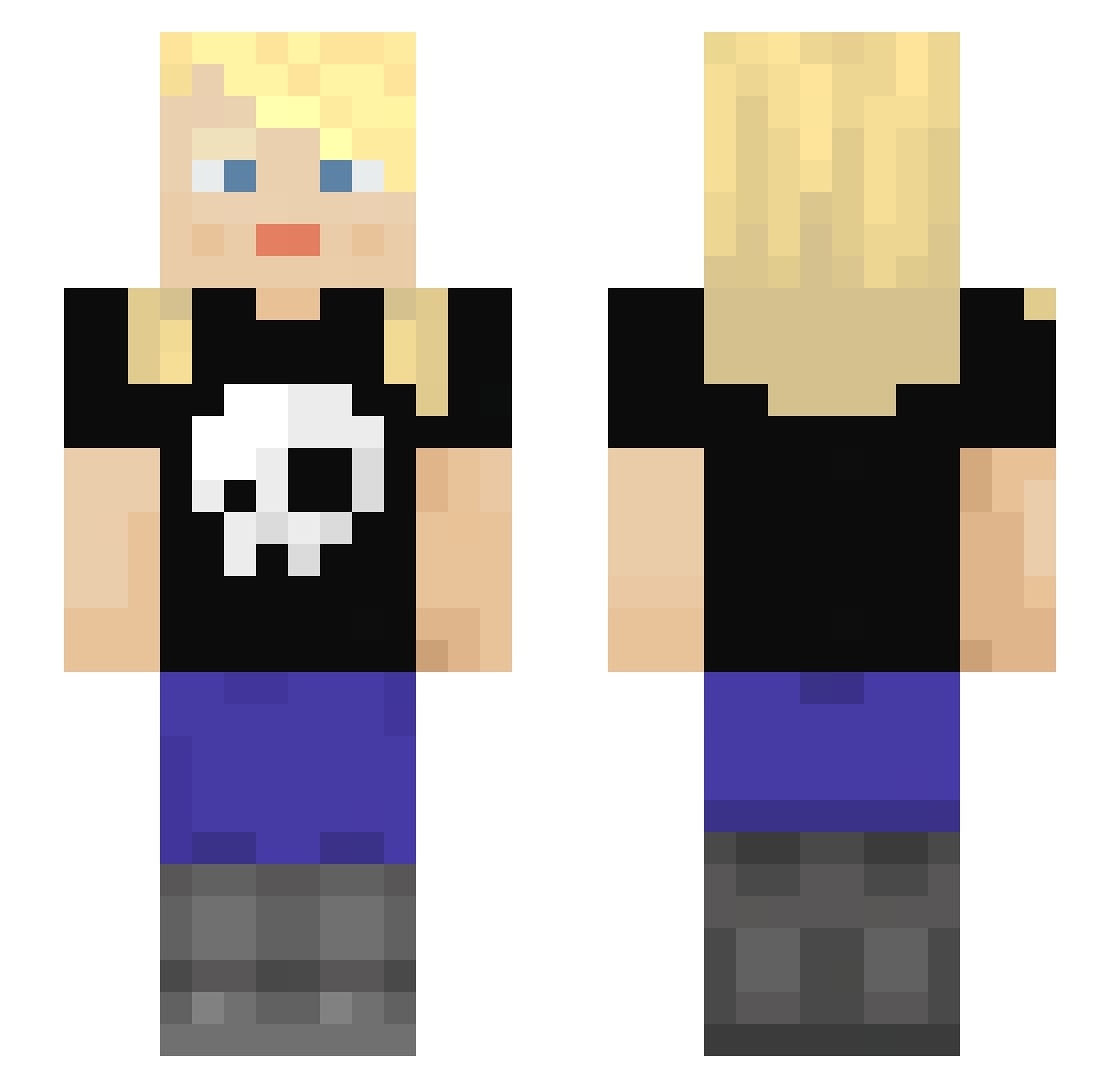 bamskeria Minecraft skin, front and back view