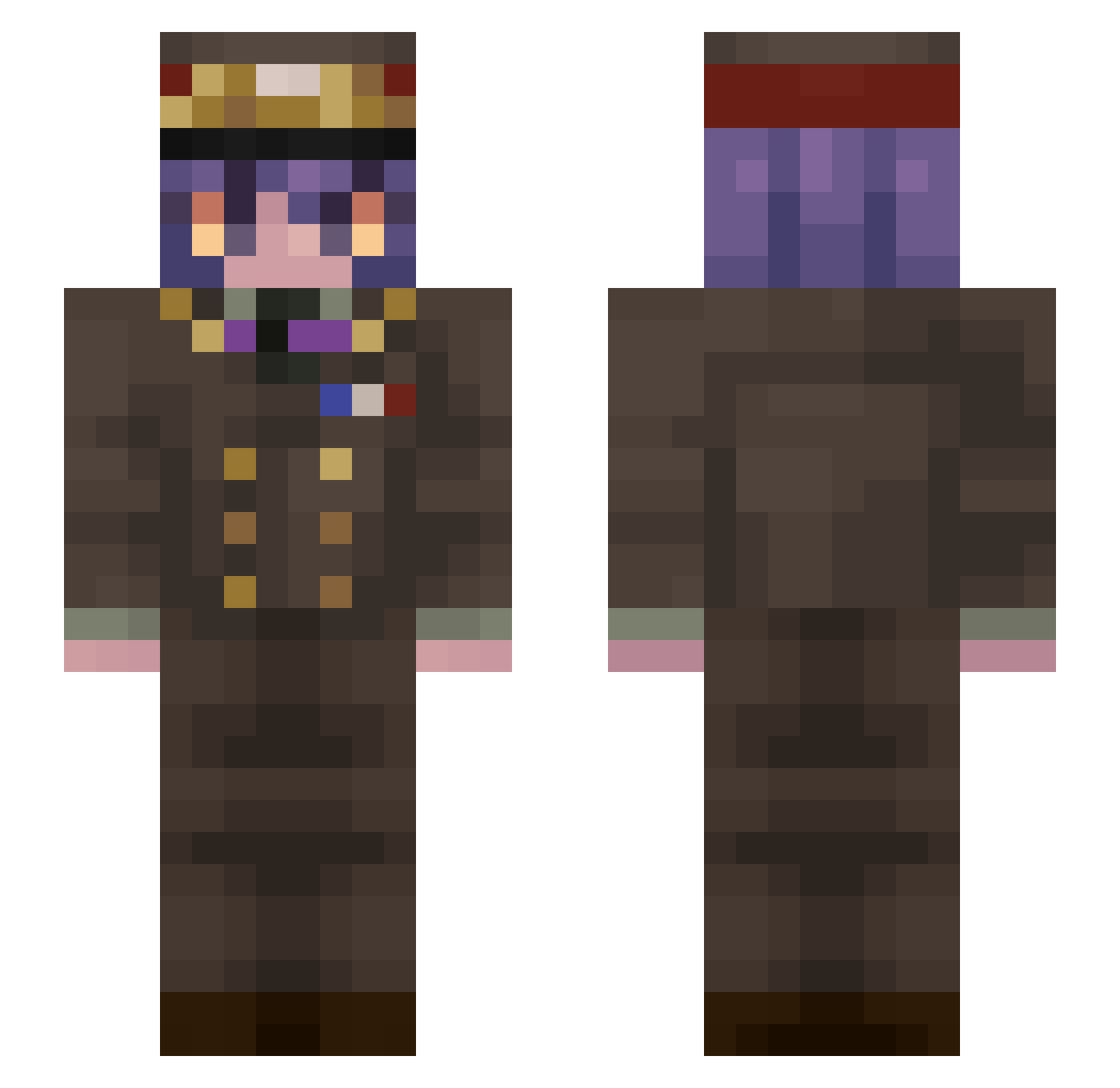 ClashGone Minecraft skin, front and back view