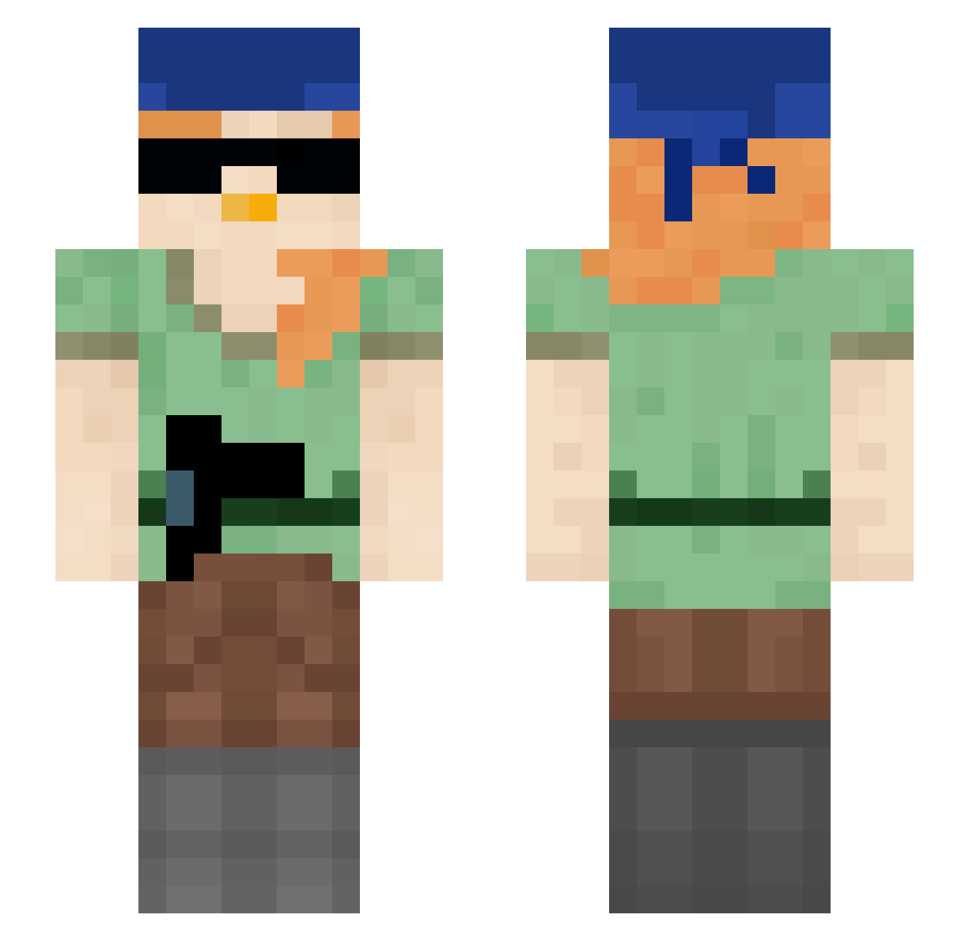 g0dm00d Minecraft skin, front and back view