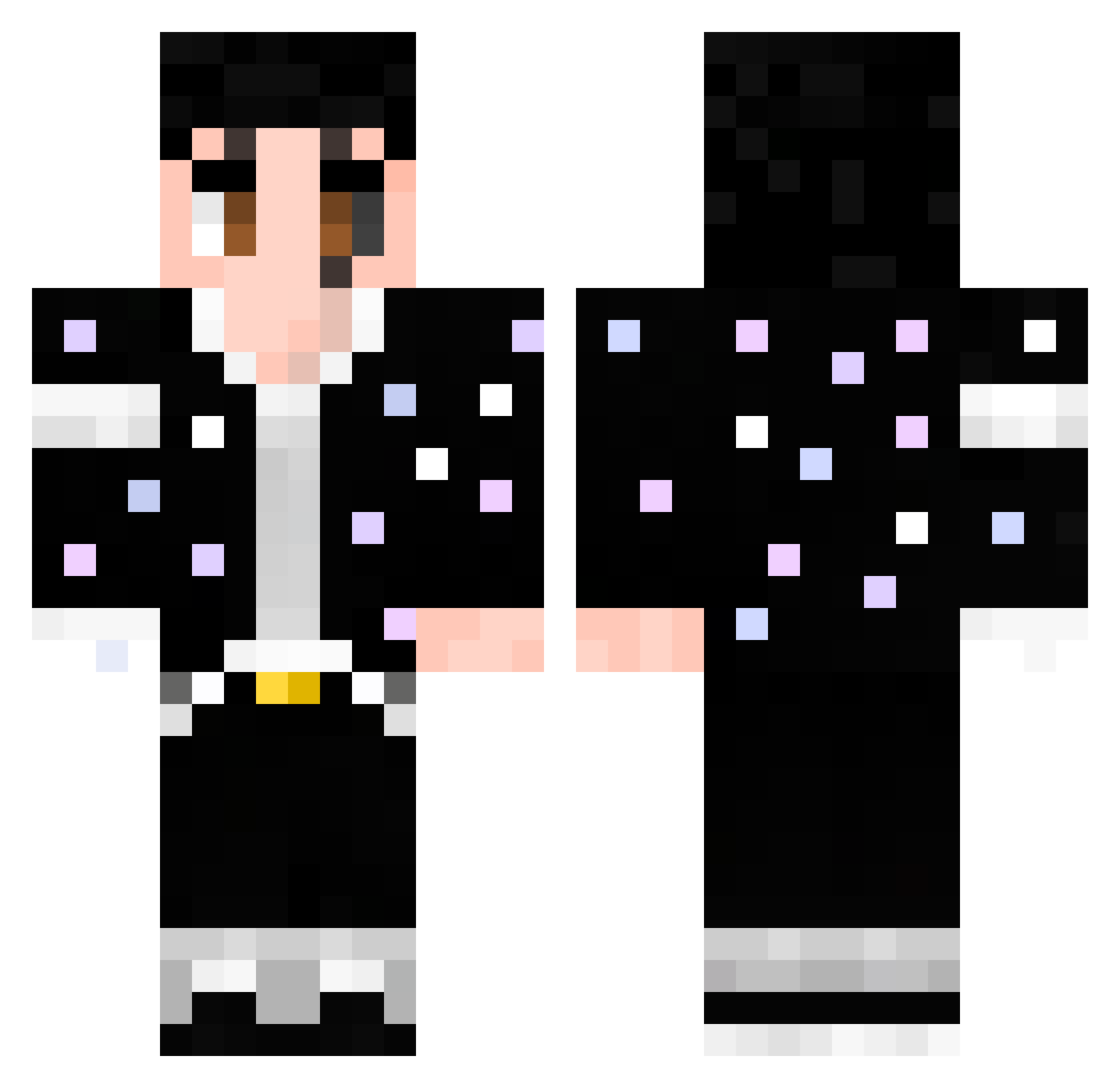 Mantuan Minecraft skin, front and back view