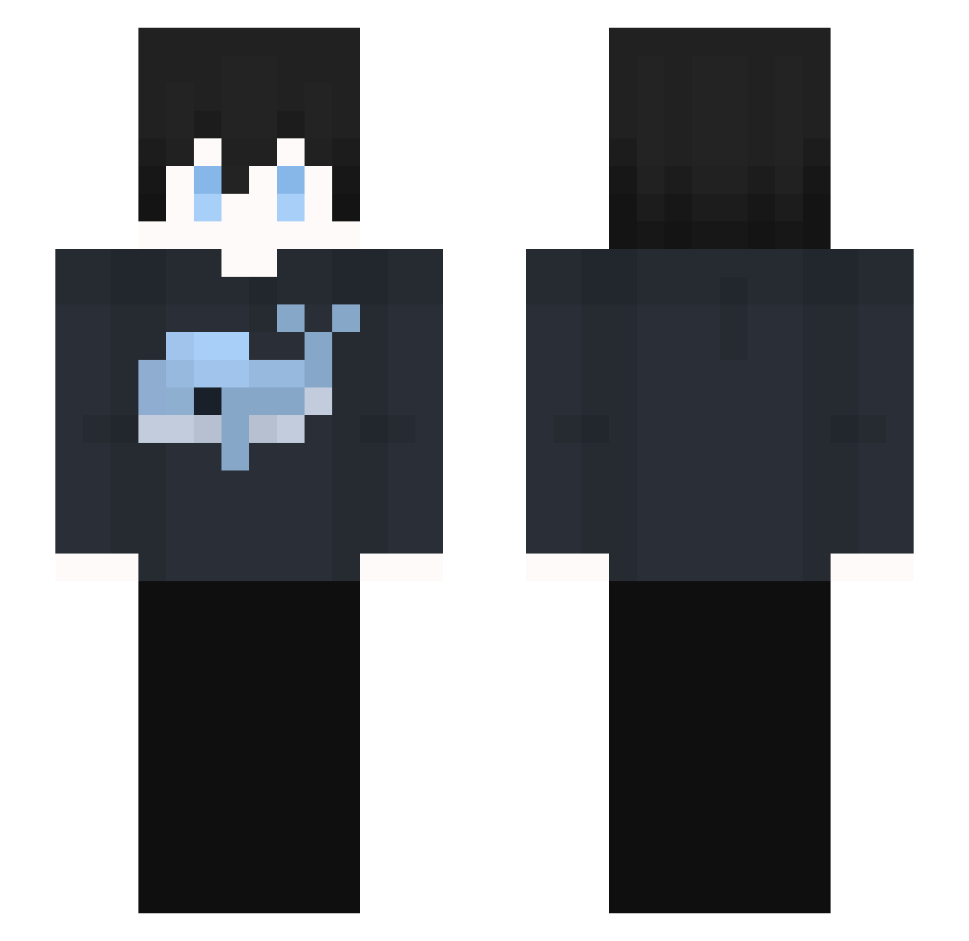 Kelek Minecraft skin, front and back view