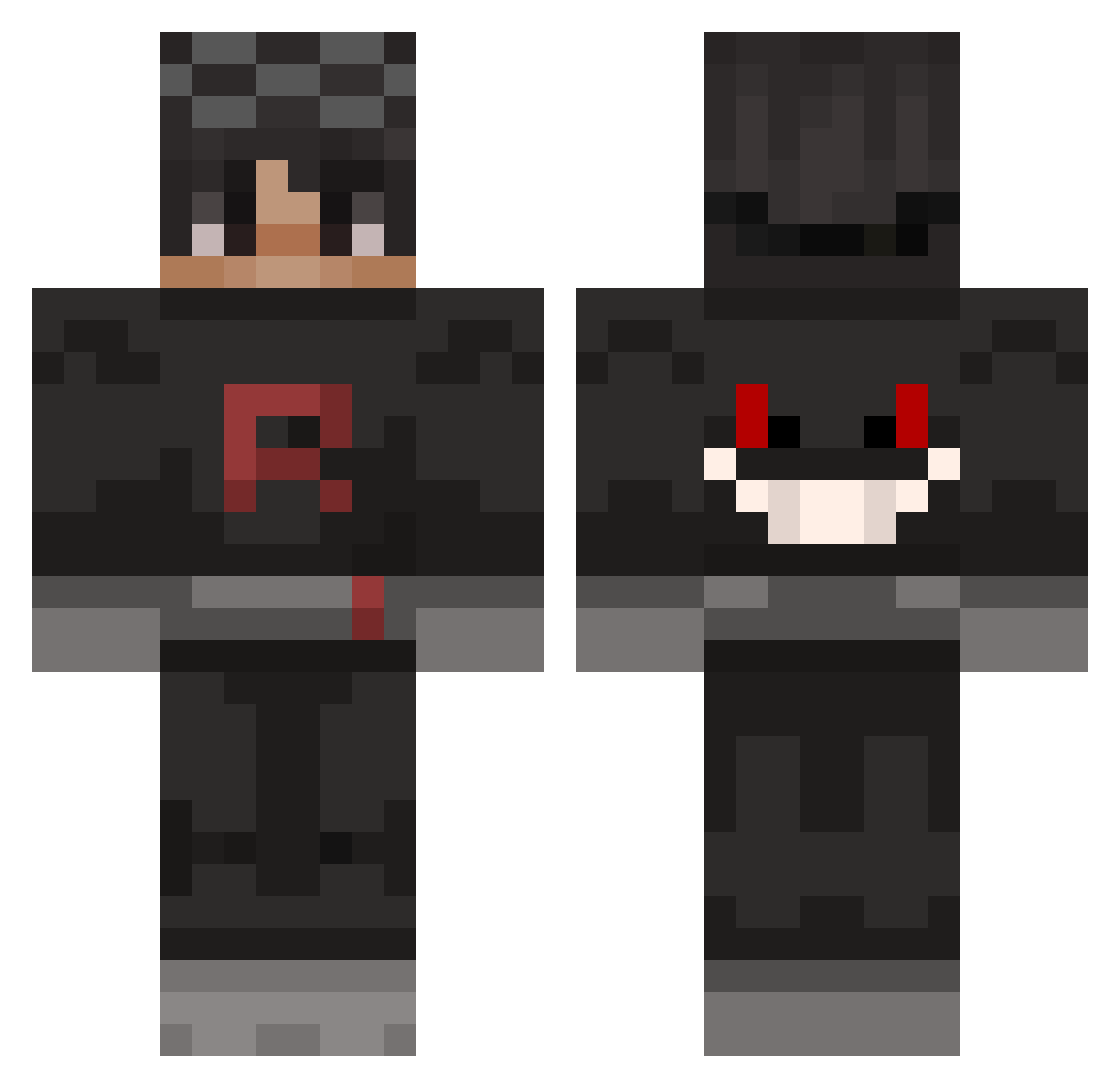 KebapHaus Minecraft skin, front and back view
