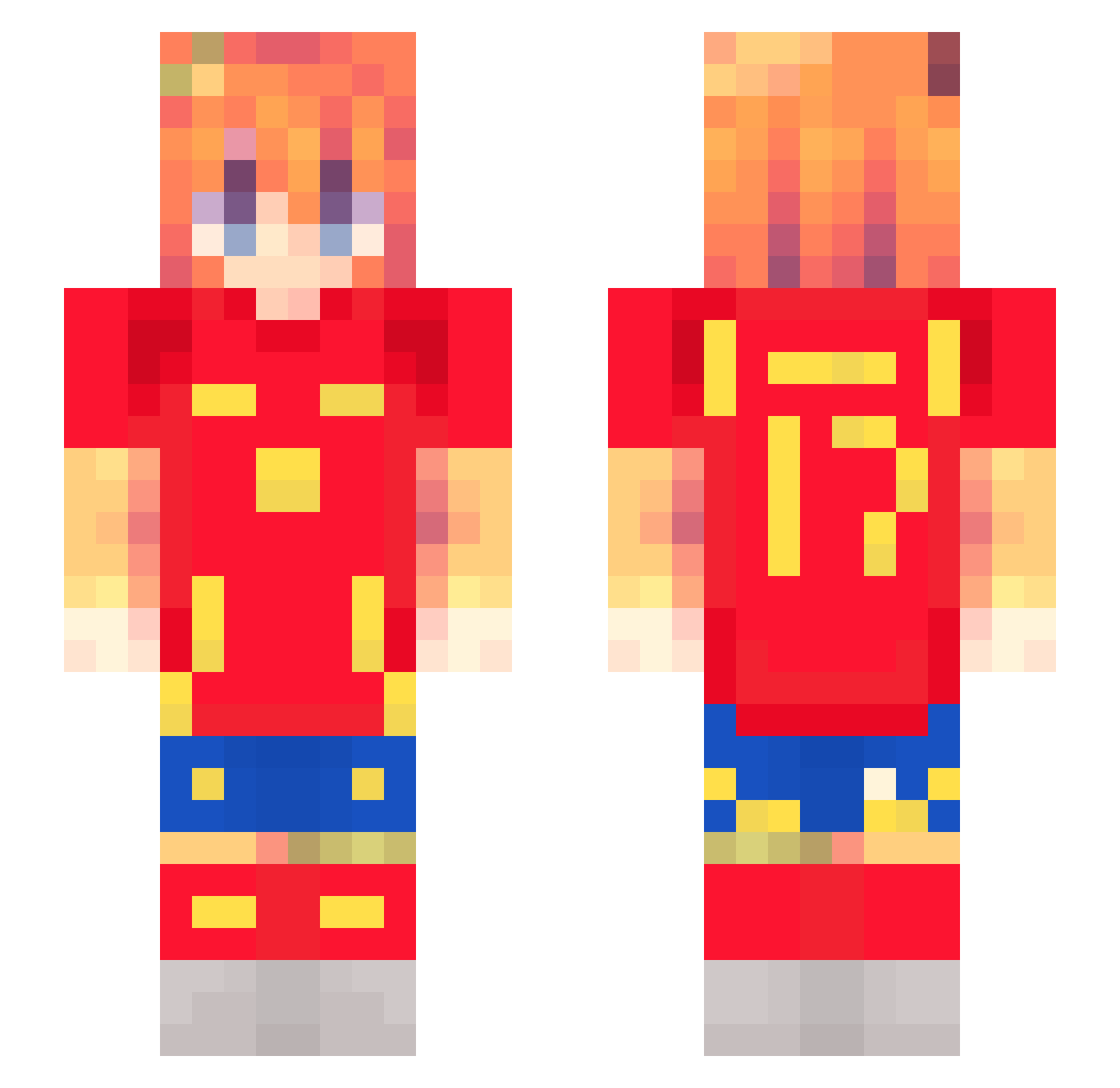GustavoJuegos Minecraft skin, front and back view