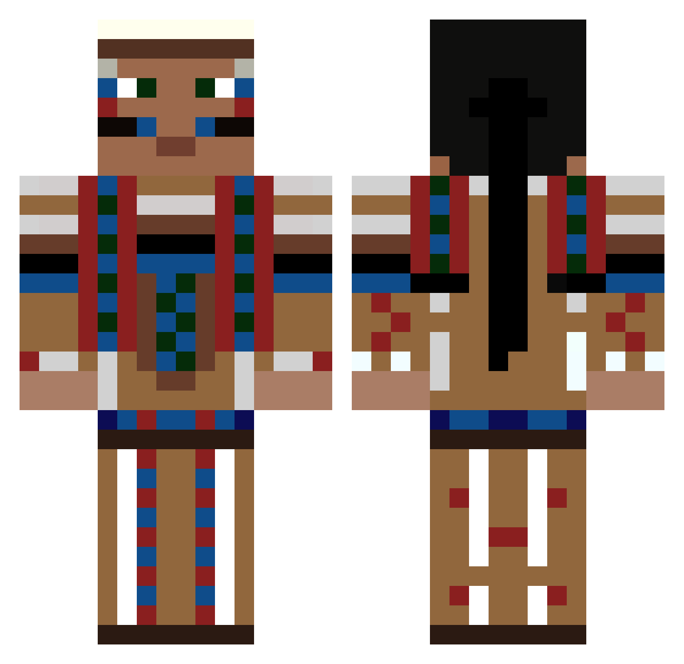 numud Minecraft skin, front and back view