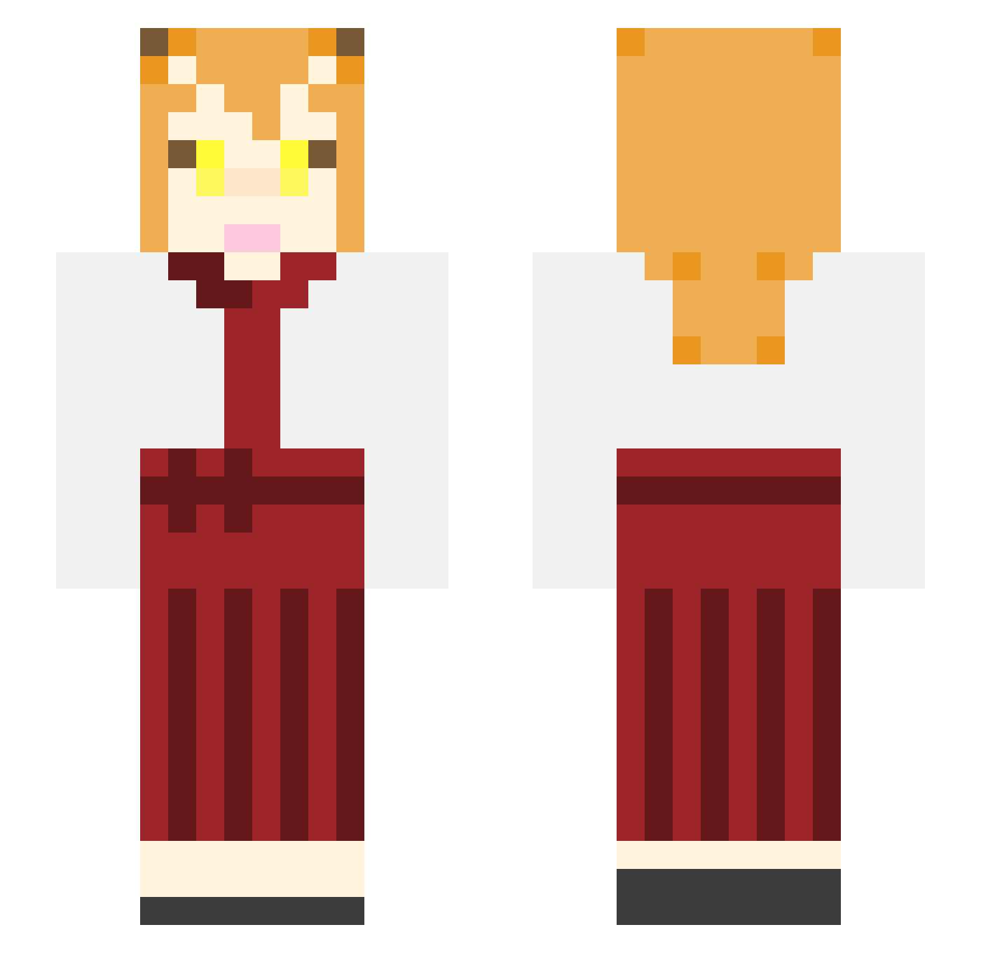 jesaru Minecraft skin, front and back view