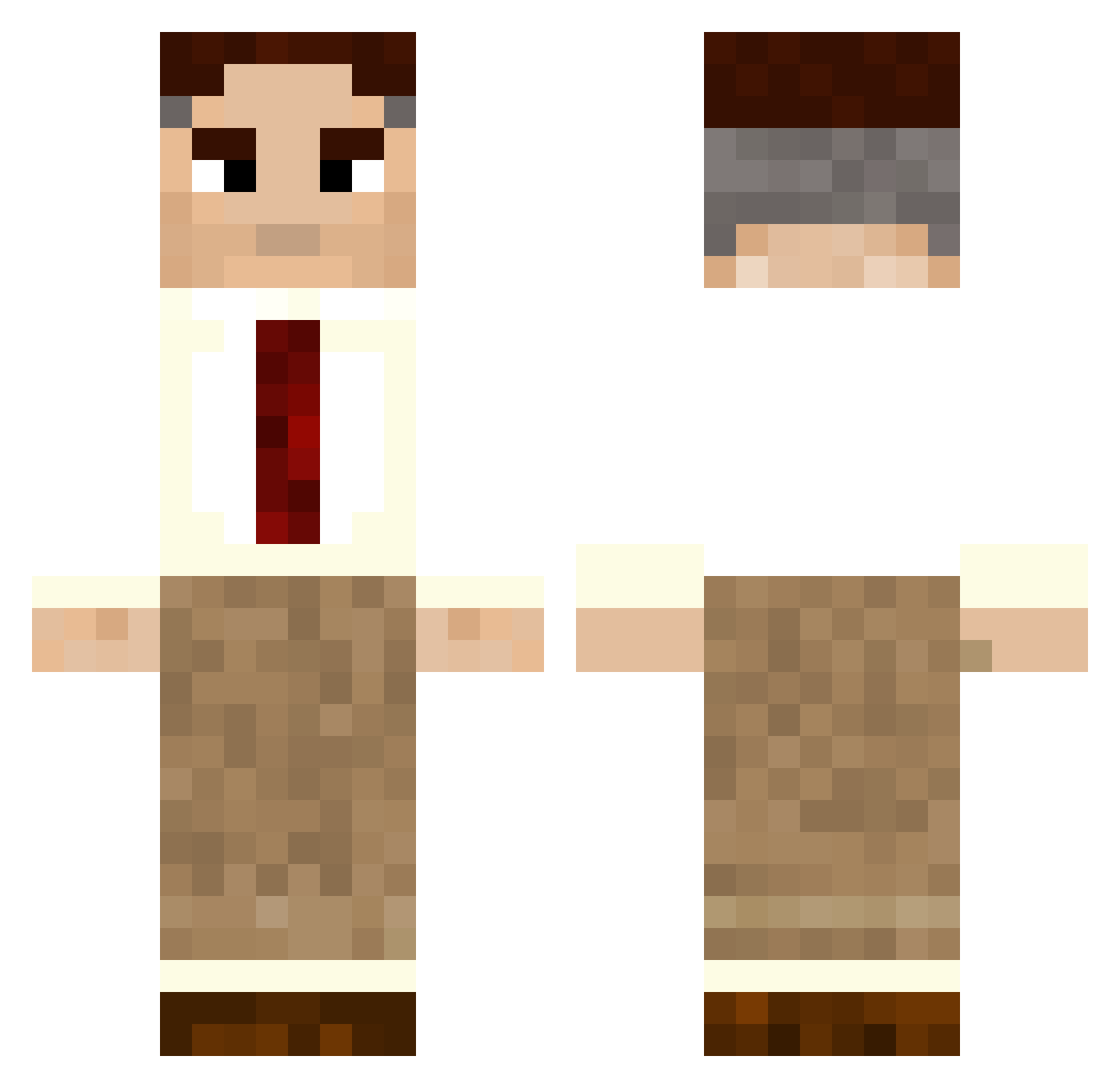 CrystalCrafter36 Minecraft skin, front and back view