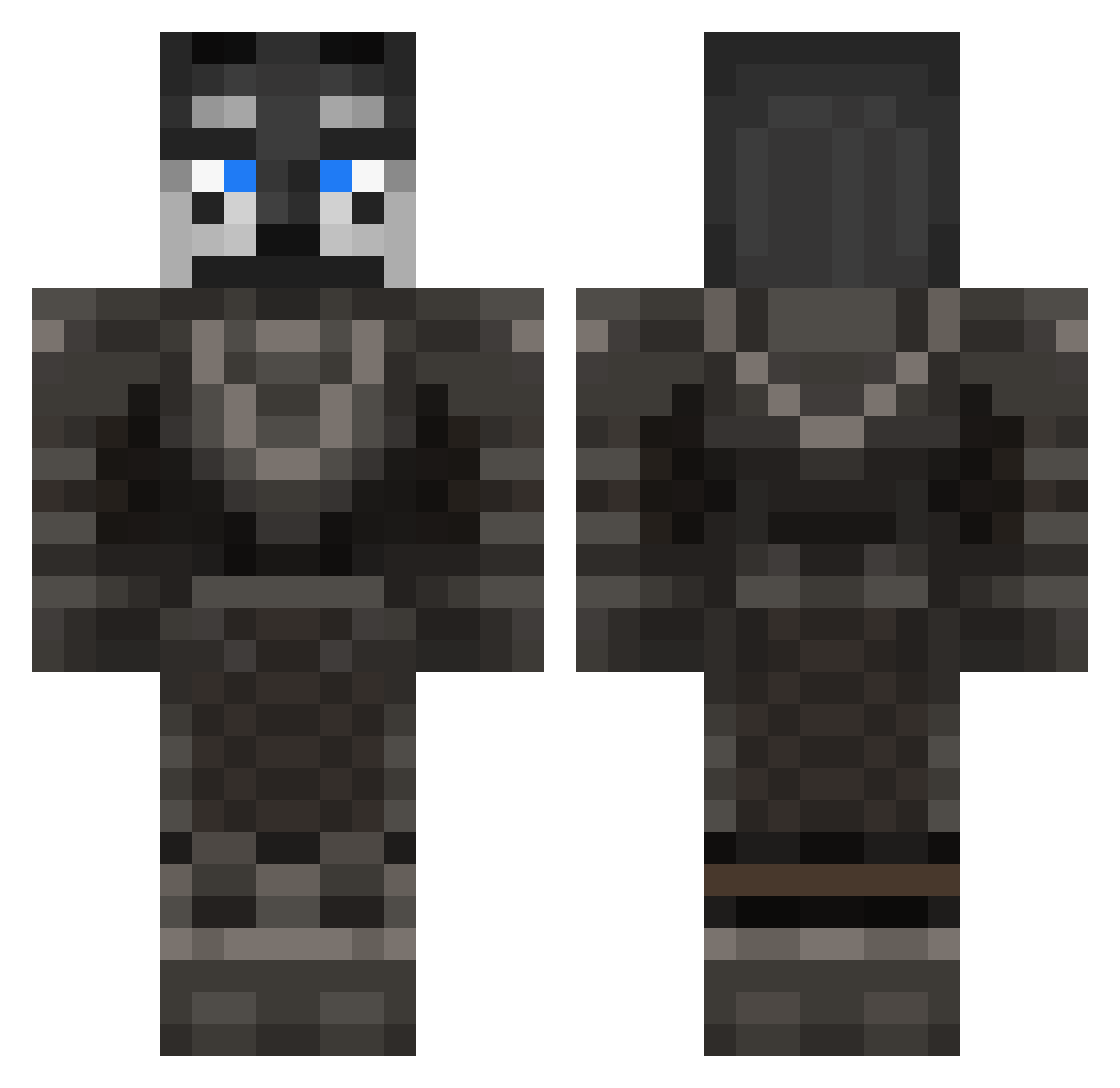 NoobEgg Minecraft skin, front and back view