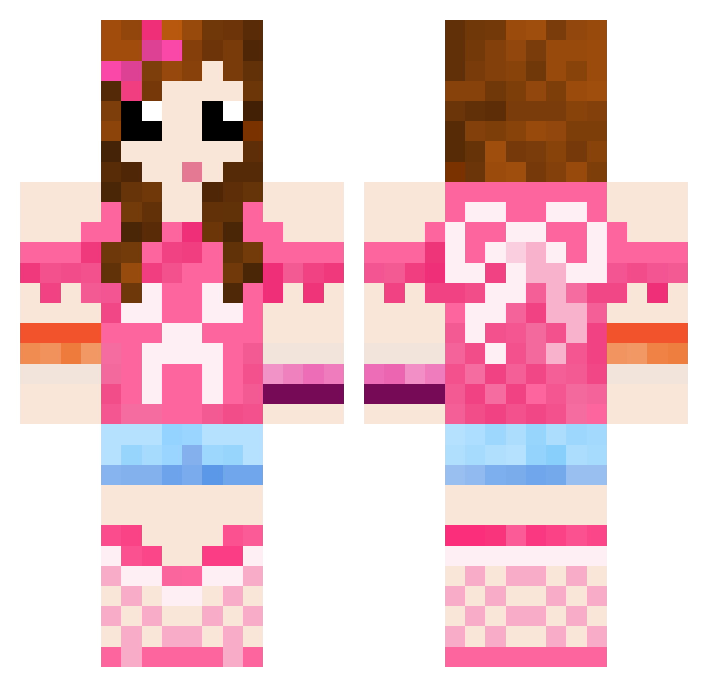 banananascat Minecraft skin, front and back view