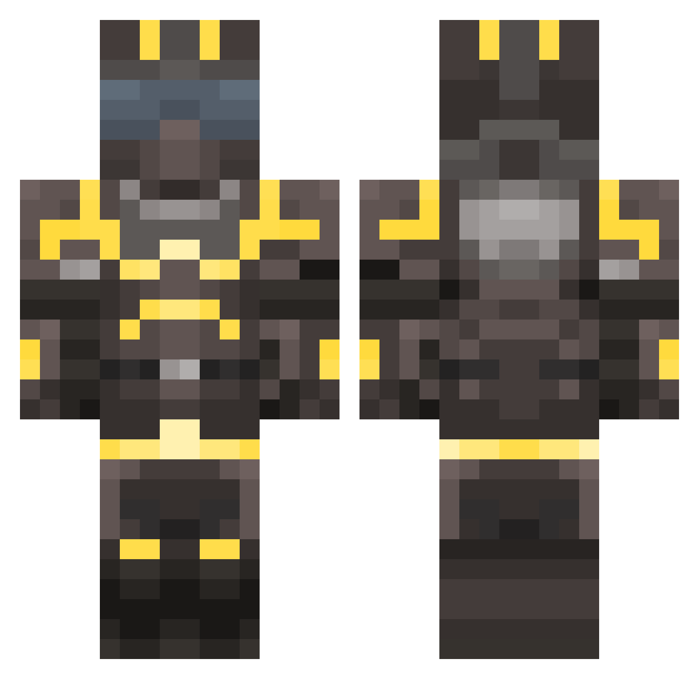 Skull_Admiral Minecraft skin, front and back view