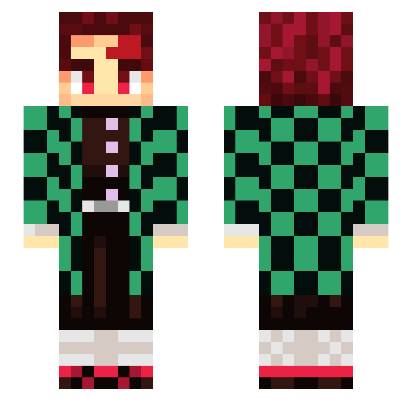 Thefpsgodawa Minecraft skin, front and back view