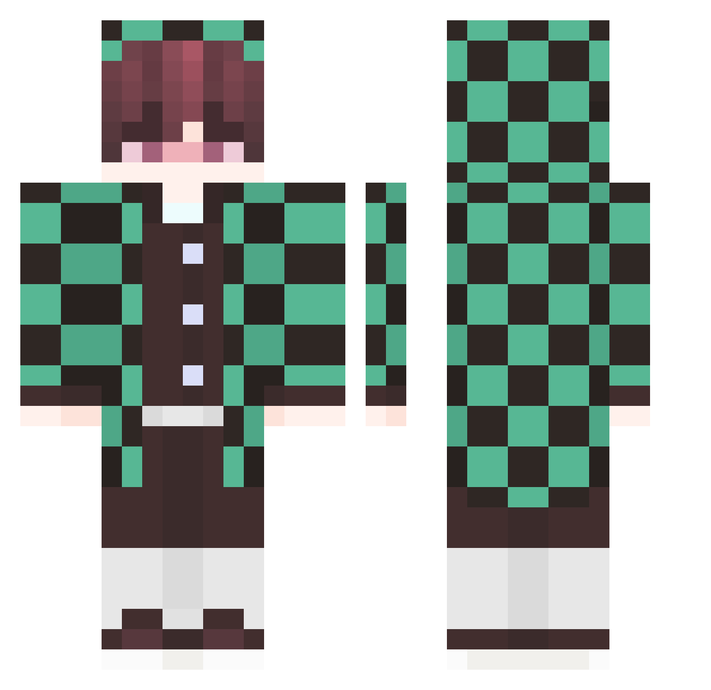 bluebob31 Minecraft skin, front and back view