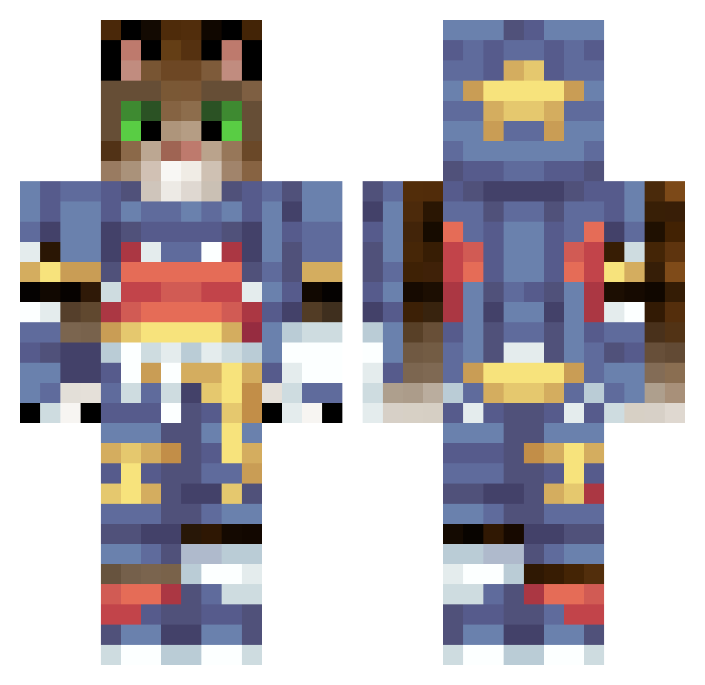 ani9000 Minecraft skin, front and back view