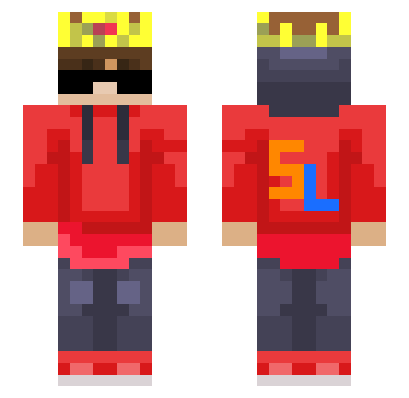 SL_gaming_YT Minecraft skin, front and back view