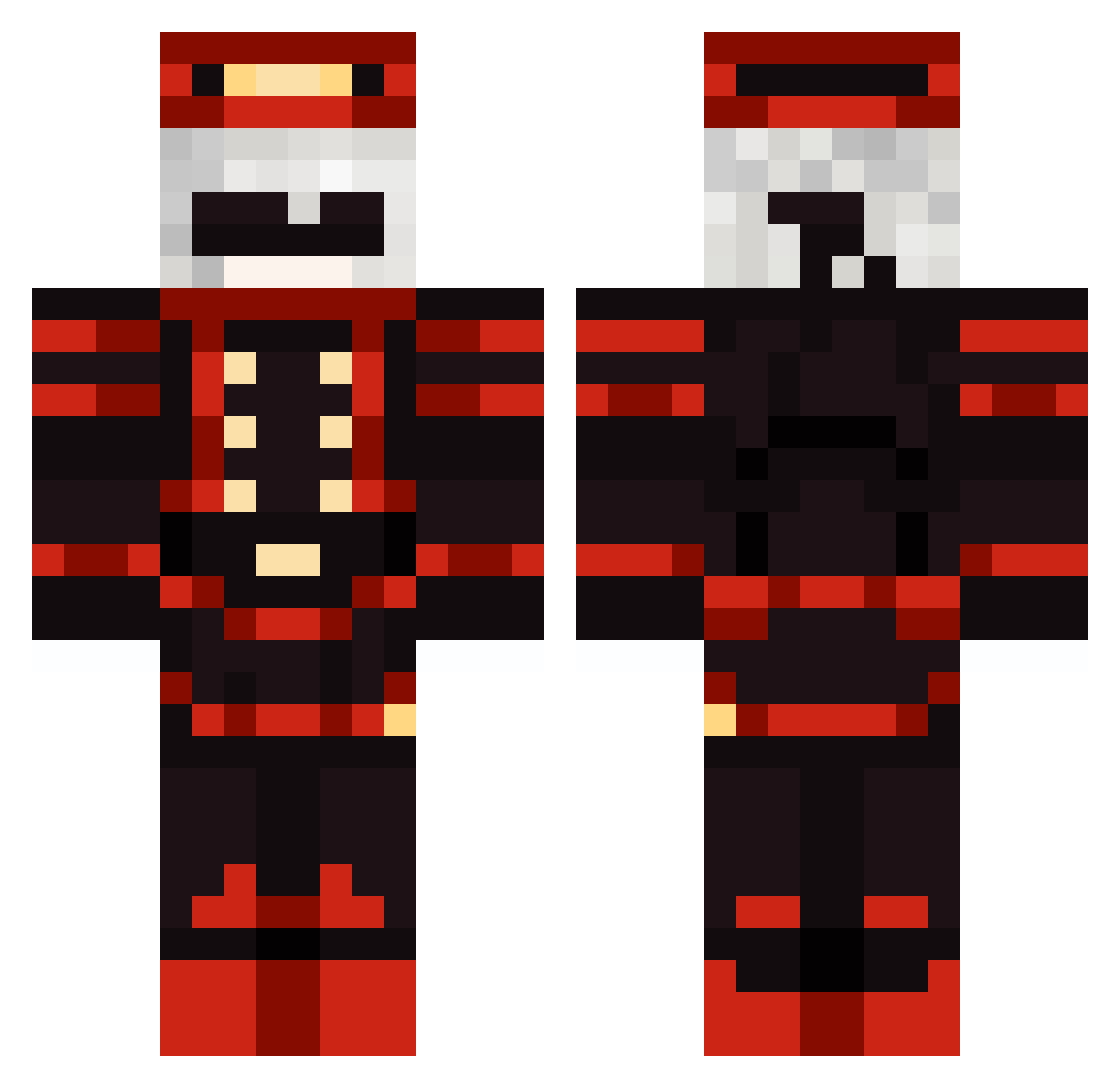 spinsplitter Minecraft skin, front and back view