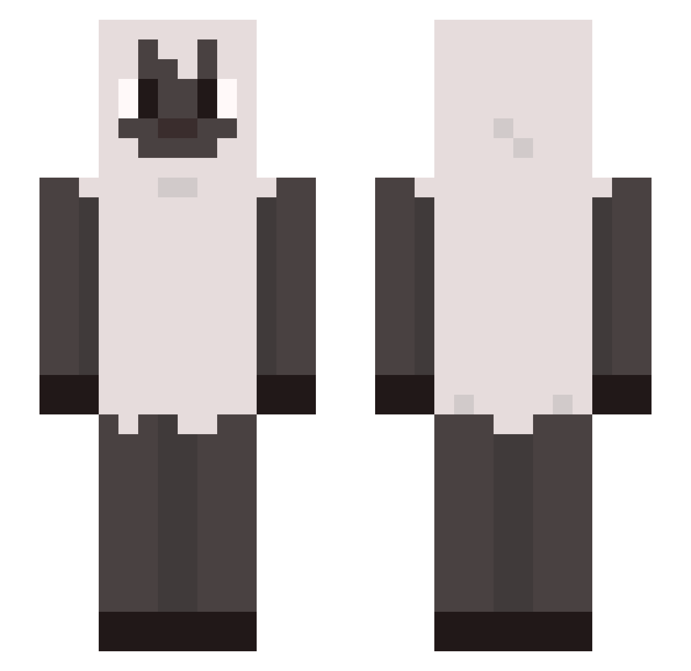 Preordain Minecraft skin, front and back view