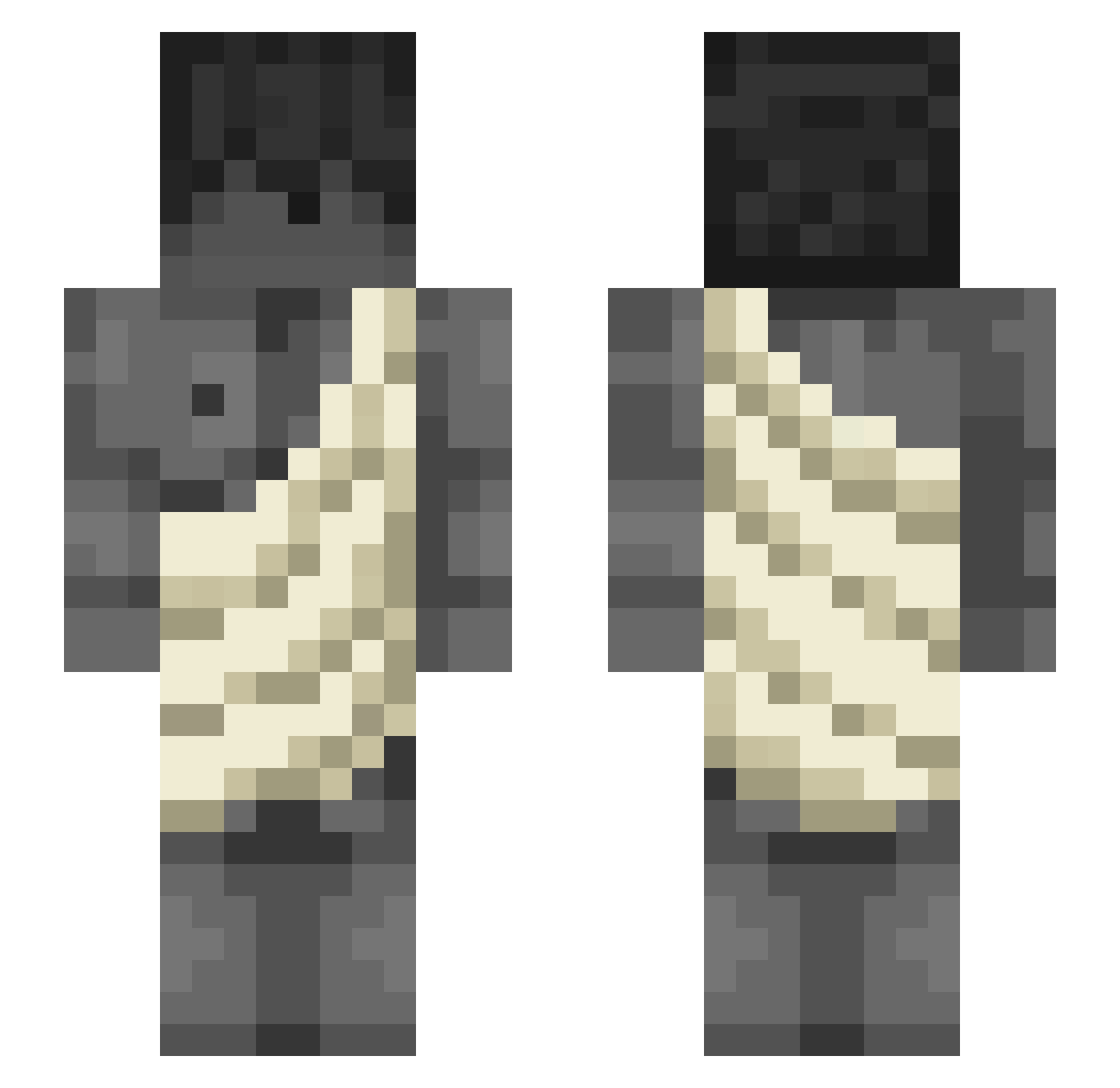 PURGENBA Minecraft skin, front and back view