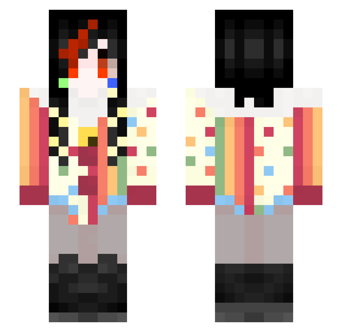 ectoBiologist Minecraft skin, front and back view
