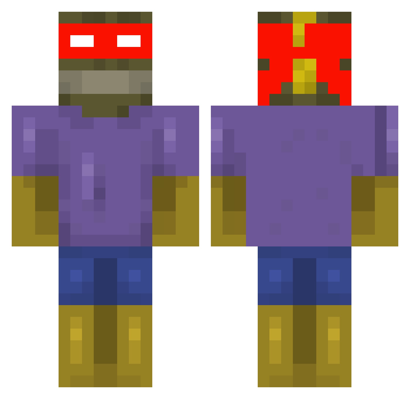 TakeOffinabit Minecraft skin, front and back view